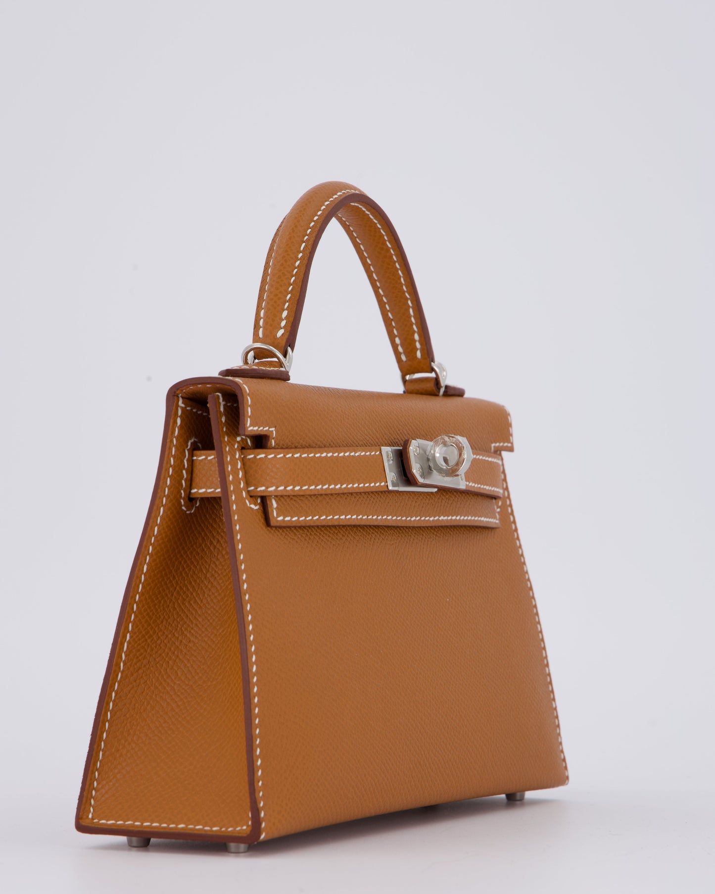 *NEW STAMP* Hermes Mini Kelly II 20 Bag in Gold Epsom Leather with Palladium Hardware