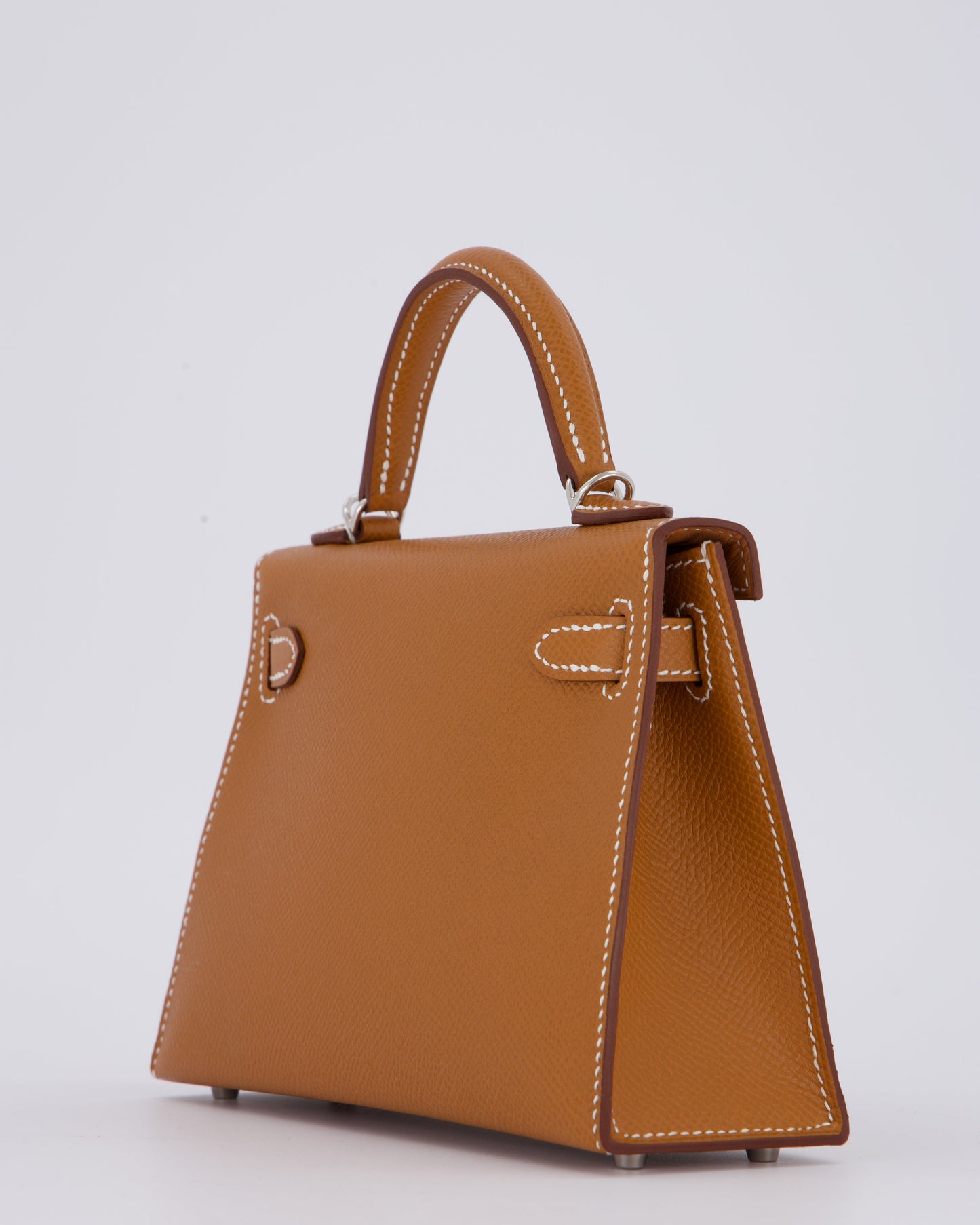 *NEW STAMP* Hermes Mini Kelly II 20 Bag in Gold Epsom Leather with Palladium Hardware