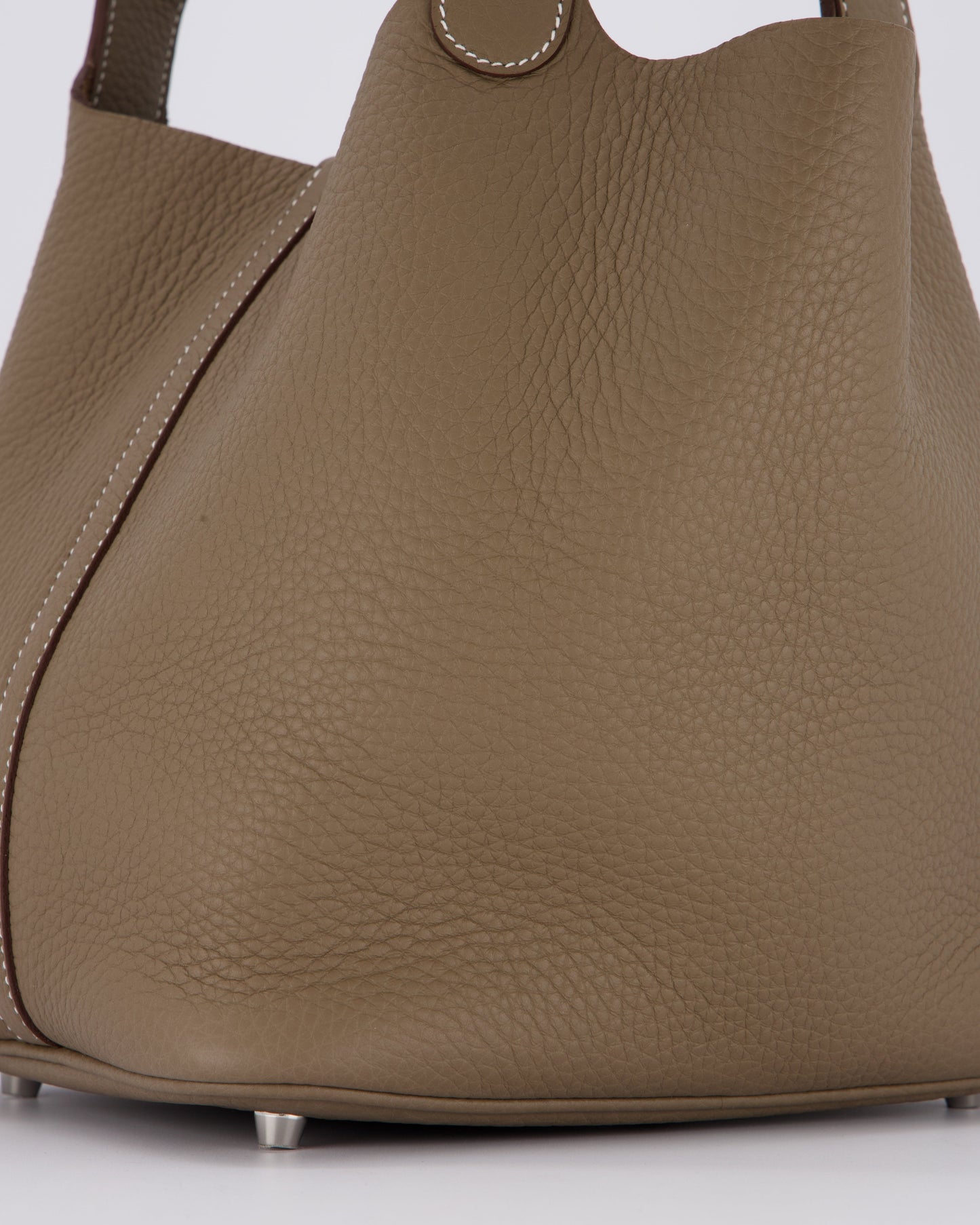 Hermes Picotin 22 Lock Bag in Etoupe Clemence Leather with Palladium Hardware