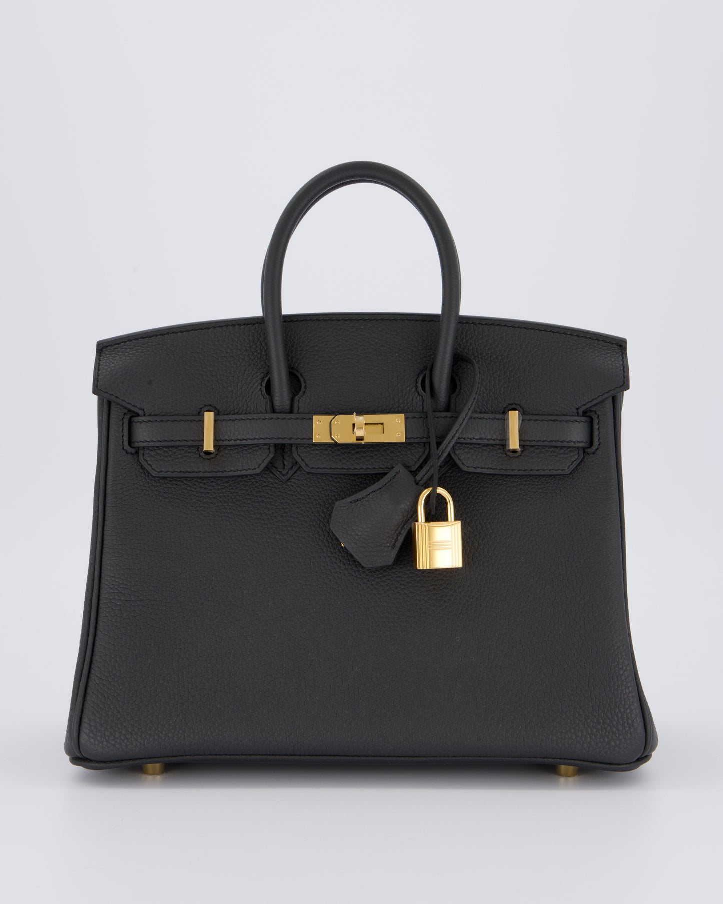 *HOT* Hermes Birkin 25 Retourne Bag in Plomb Togo Leather with Gold Hardware