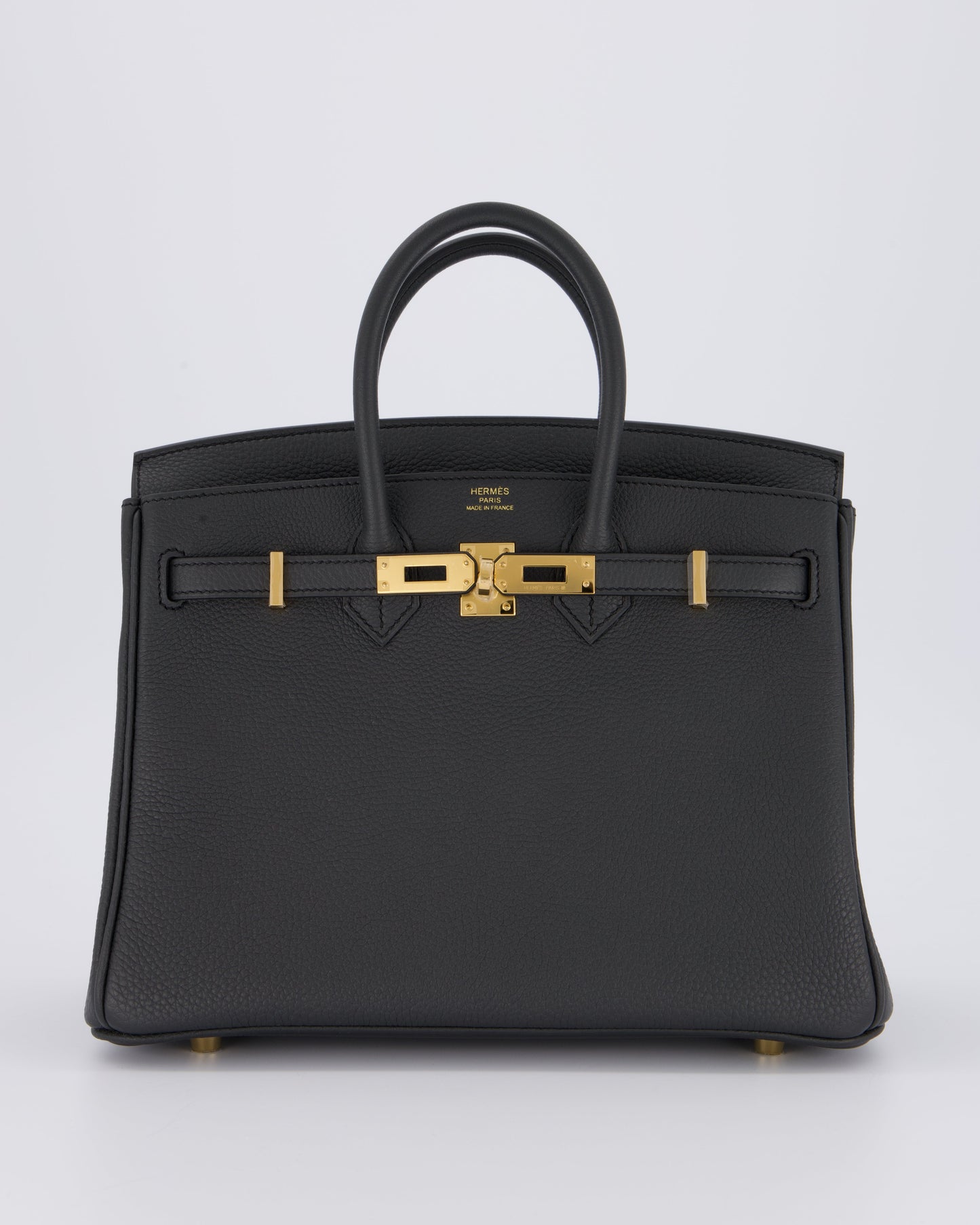 *HOT* Hermes Birkin 25 Retourne Bag in Plomb Togo Leather with Gold Hardware