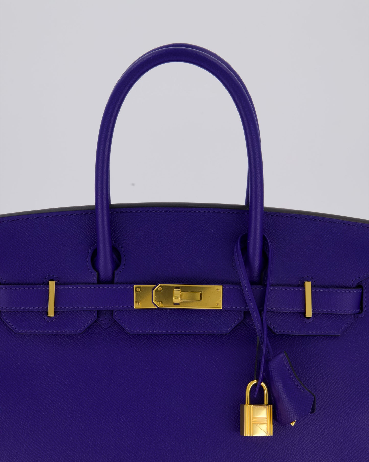 Hermes Birkin 30 Retourne Bag in Bleu Electrique Epsom Leather with Gold Hardware