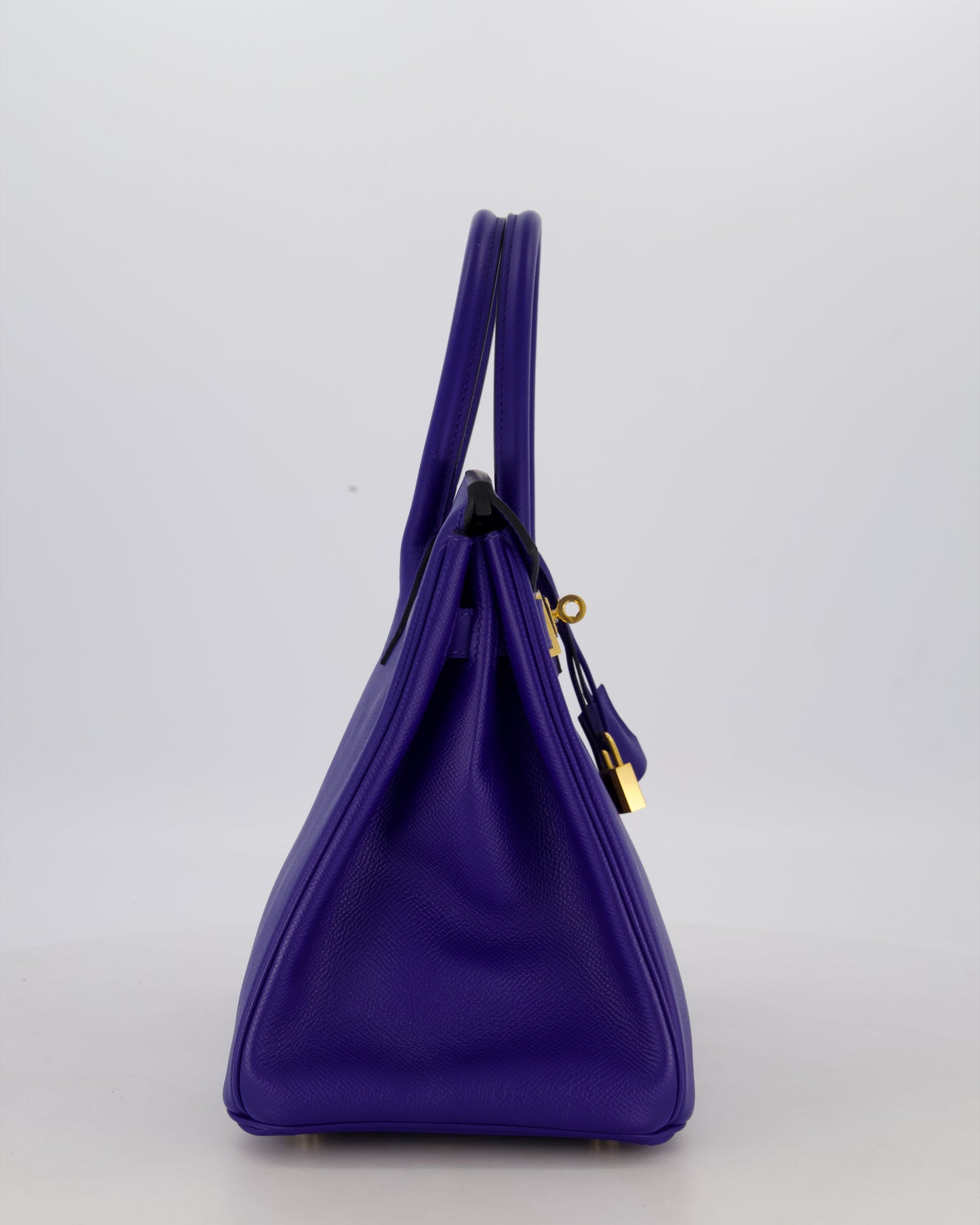 Hermes Birkin 30 Retourne Bag in Bleu Electrique Epsom Leather with Gold Hardware