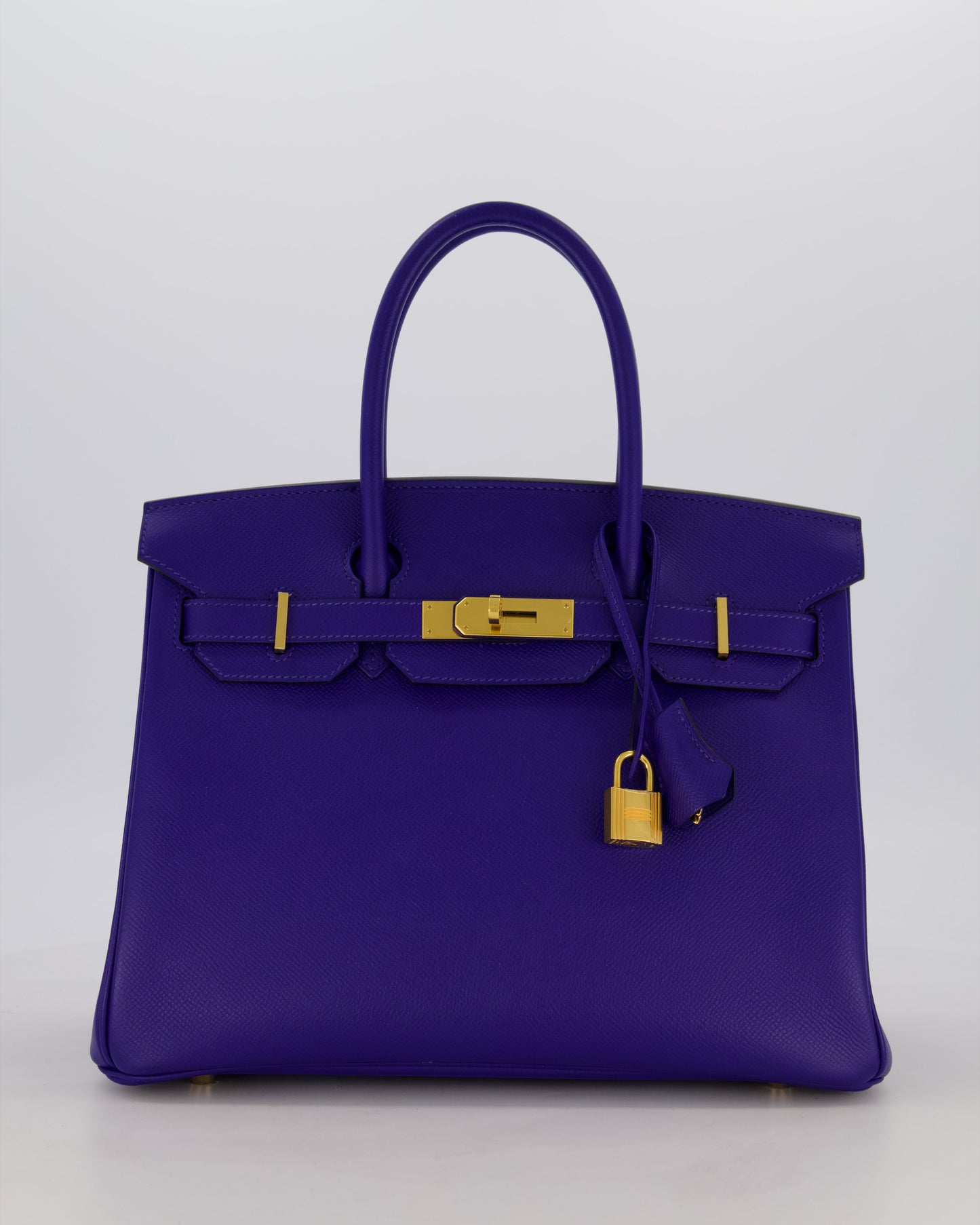 Hermes Birkin 30 Retourne Bag in Bleu Electrique Epsom Leather with Gold Hardware
