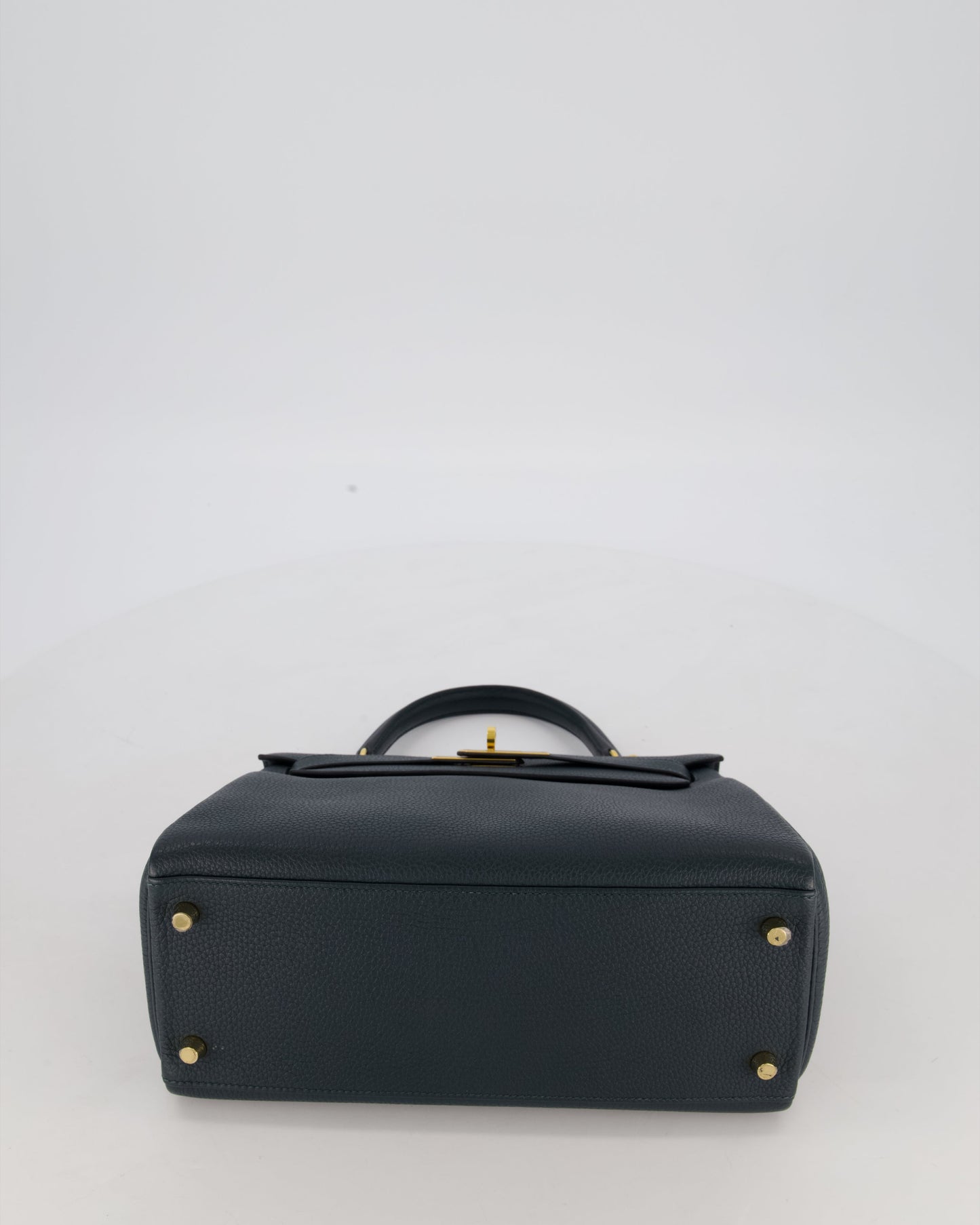Hermes Kelly 28 Retourne Bag in Vert Cypress Togo Leather with Gold Hardware