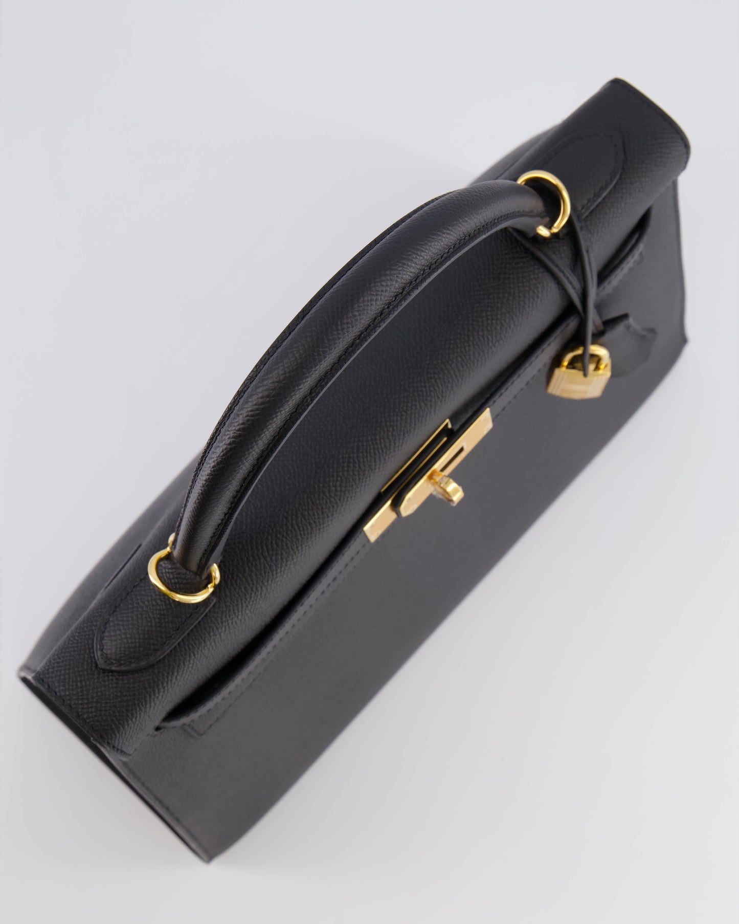 Hermes Kelly 32 Sellier Bag in Noir Epsom Leather with Gold Hardware