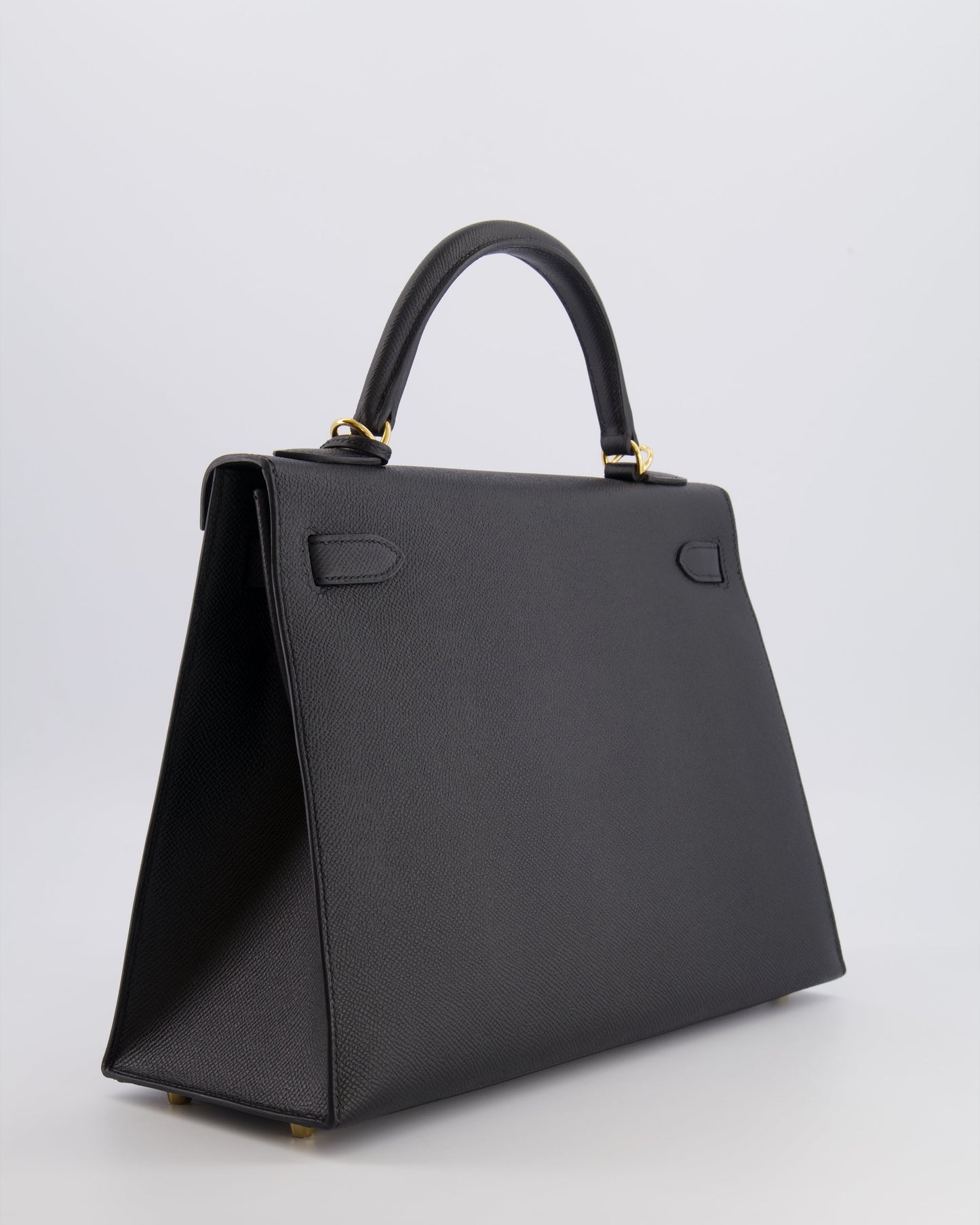 Hermes Kelly 32 Sellier Bag in Noir Epsom Leather with Gold Hardware