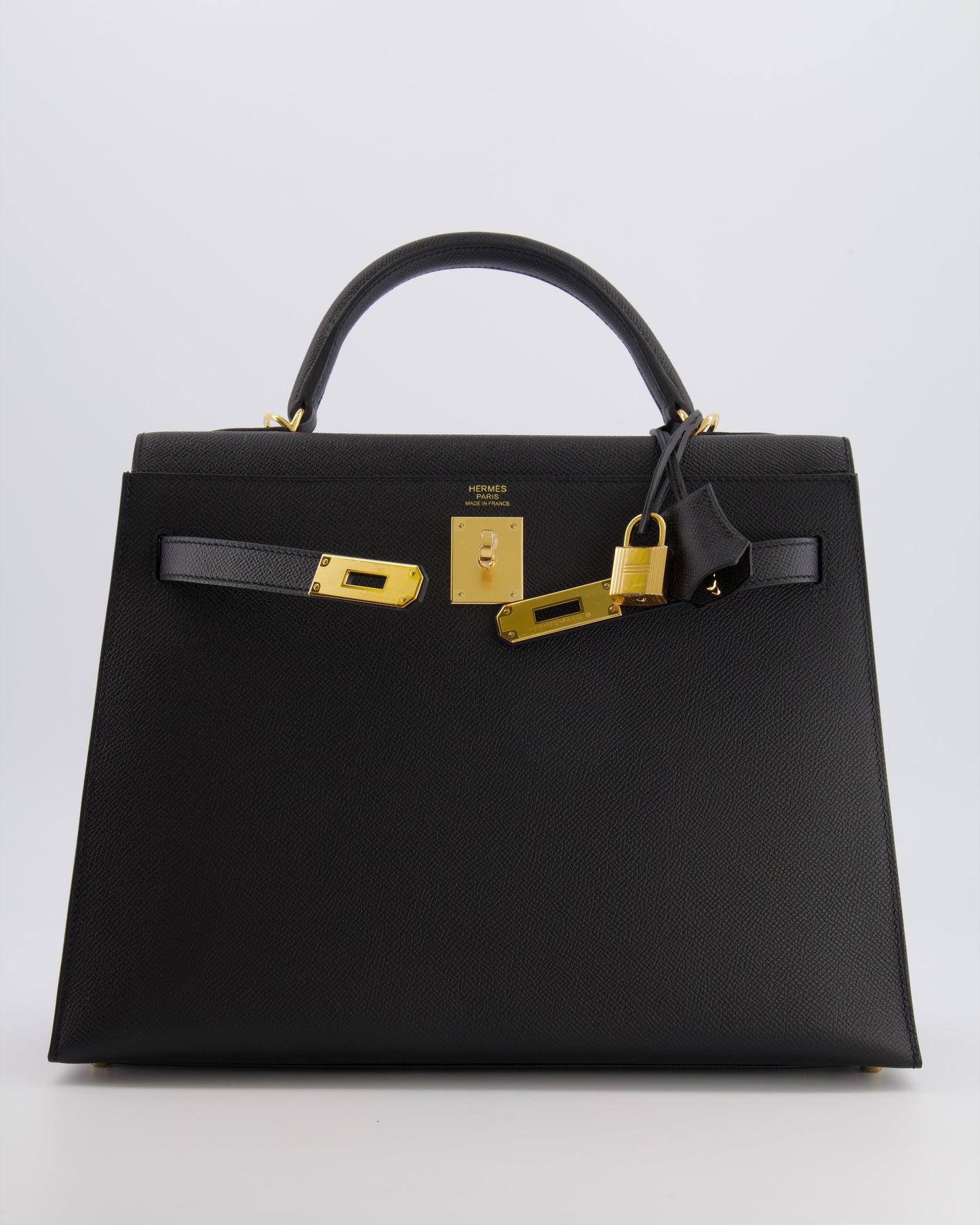 Hermes Kelly 32 Sellier Bag in Noir Epsom Leather with Gold Hardware