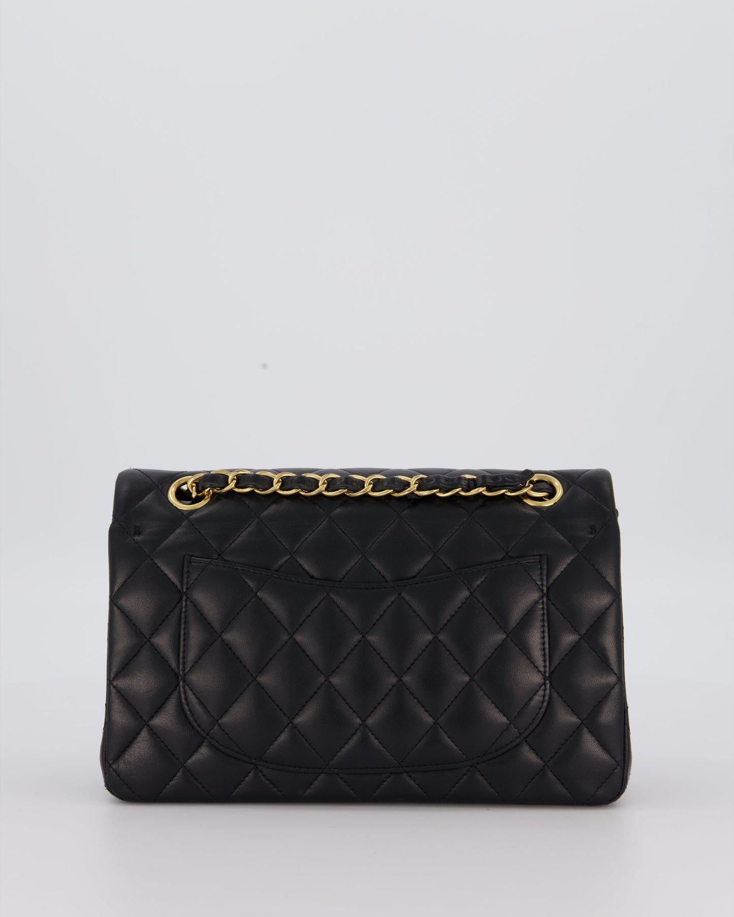 Chanel Black Small Classic Double Flap Bag in Lambskin Leather with Gold Hardware
