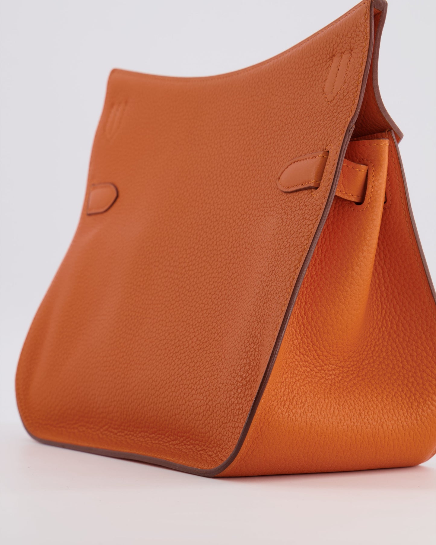 Hermes Jypsiere 28 Bag in Orange Clemence Leather with Palladium Hardware