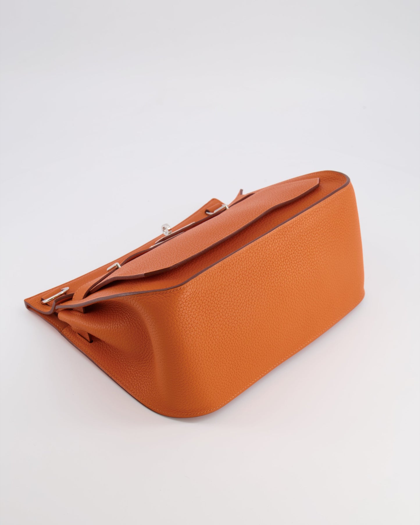 Hermes Jypsiere 28 Bag in Orange Clemence Leather with Palladium Hardware