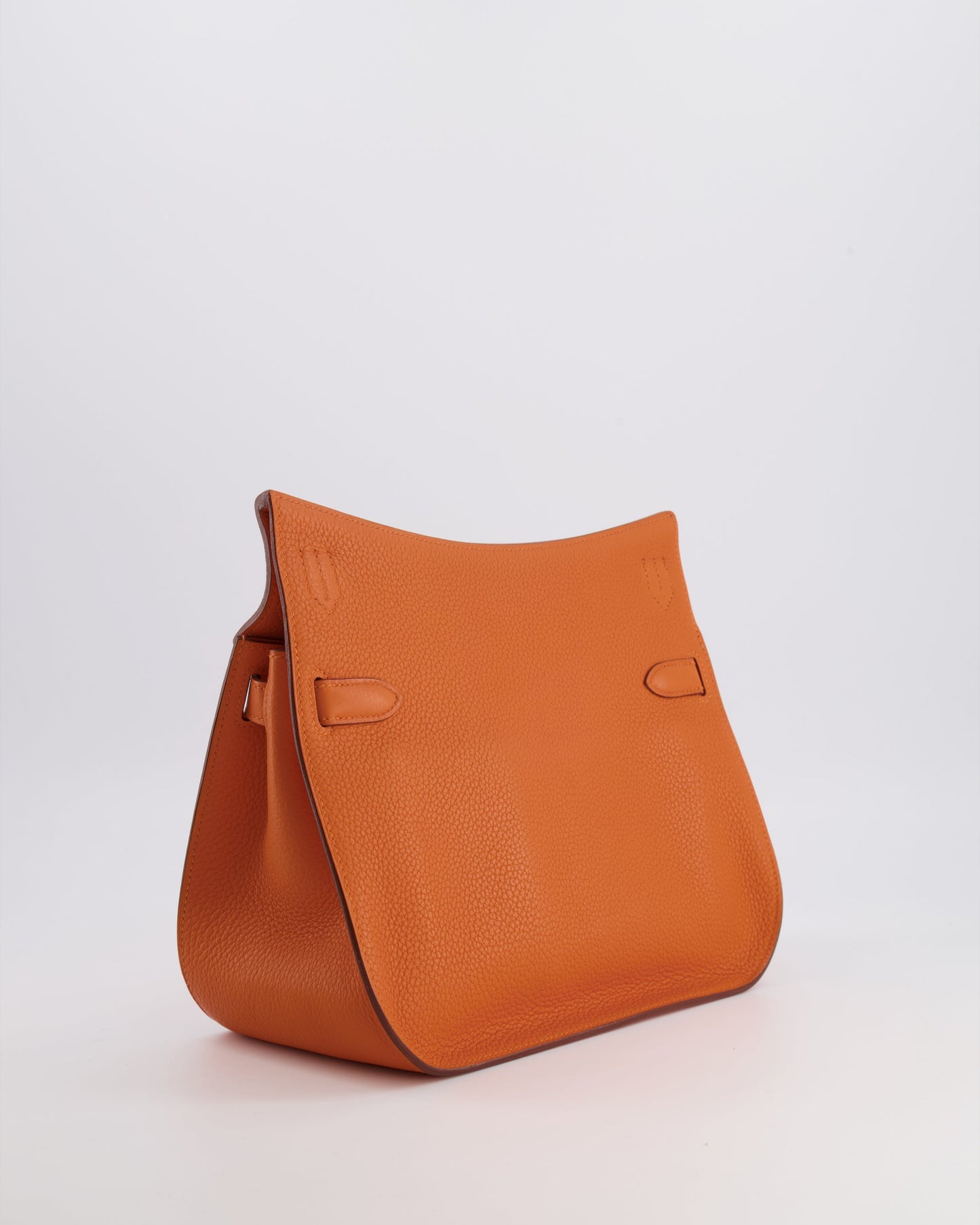 Hermes Jypsiere 28 Bag in Orange Clemence Leather with Palladium Hardware