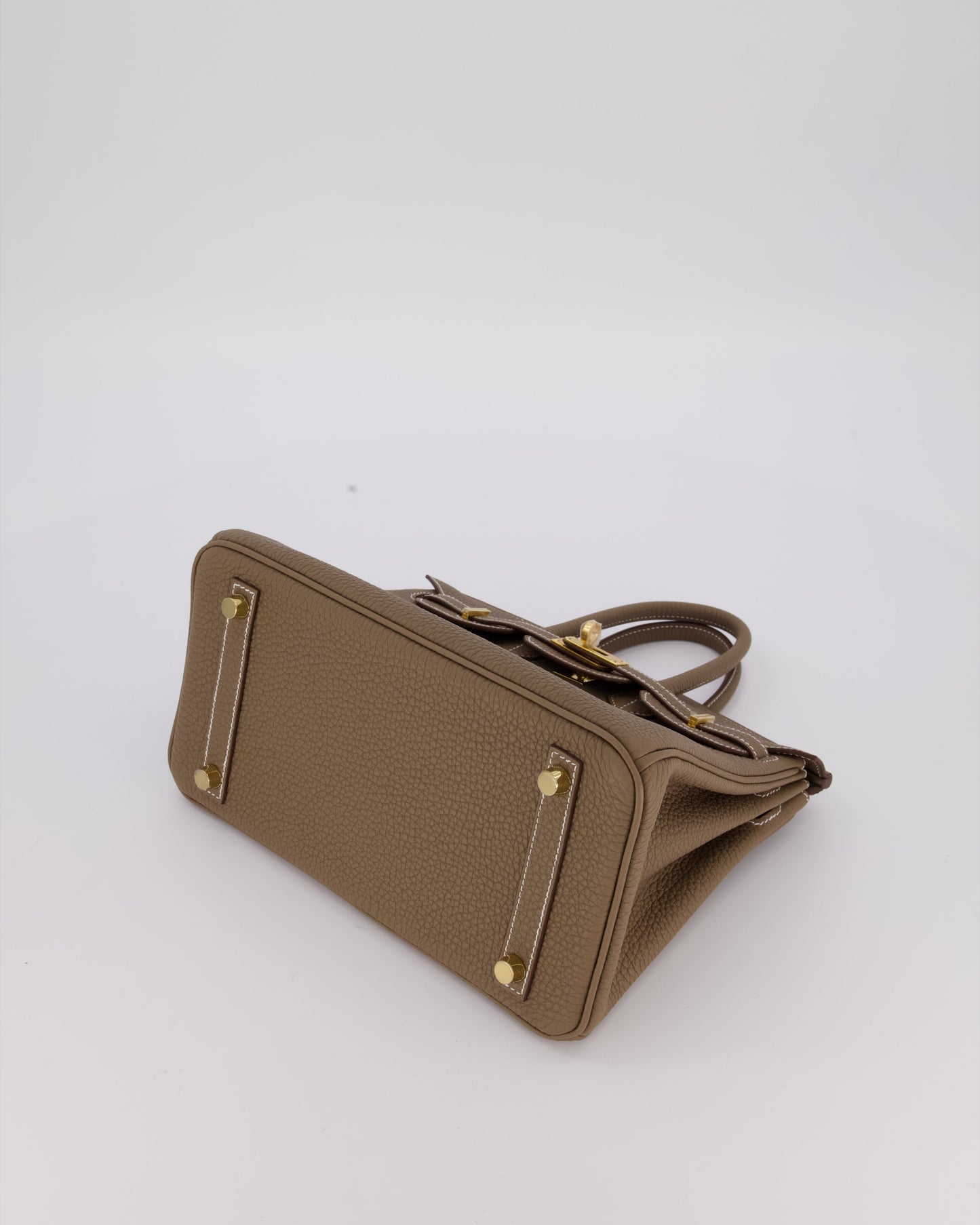 Hermes Birkin 25 Retourne Bag in Etoupe Togo Leather with Gold Hardware