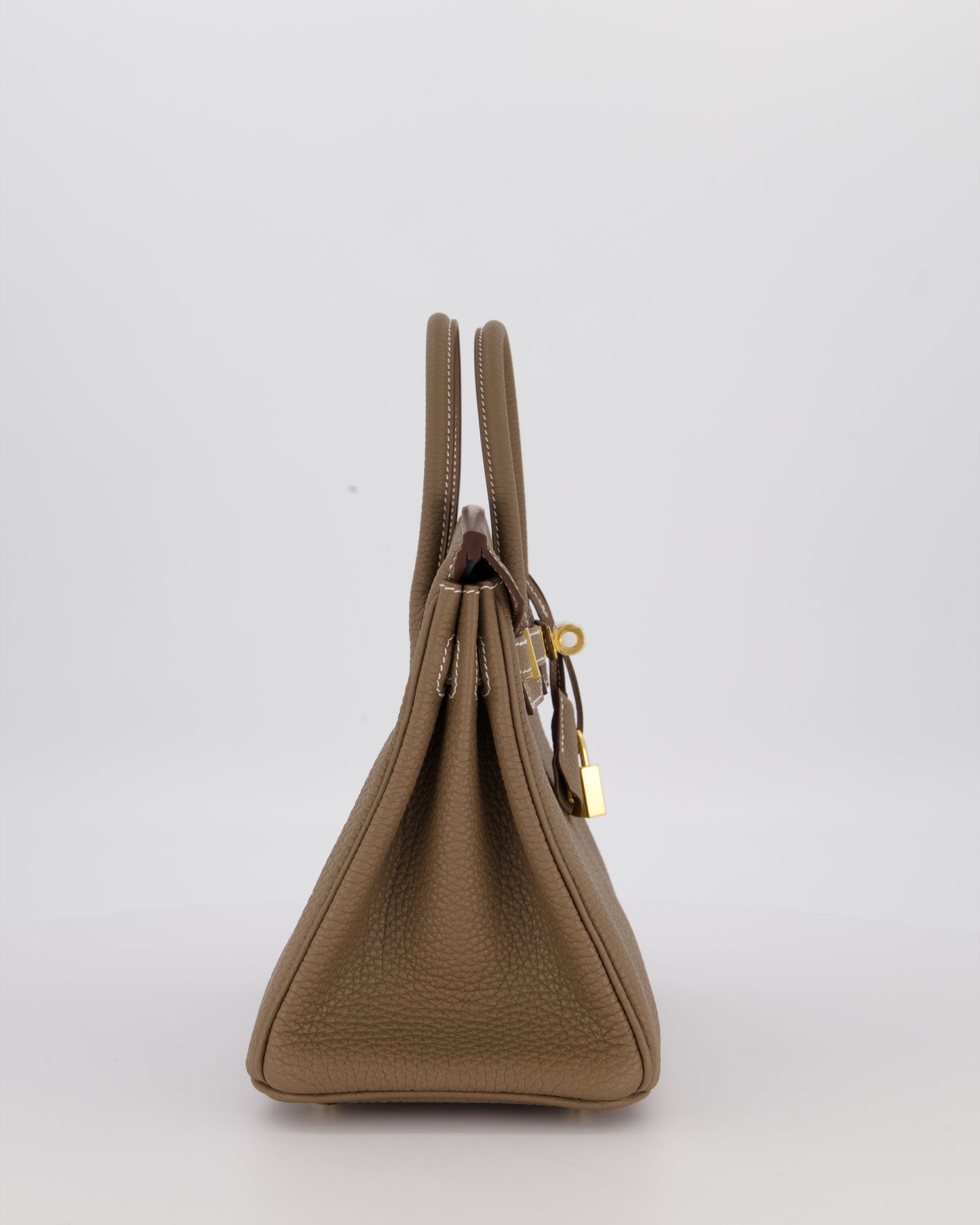 Hermes Birkin 25 Retourne Bag in Etoupe Togo Leather with Gold Hardware