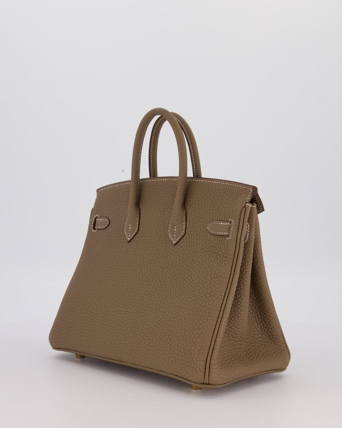 Hermes Birkin 25 Retourne Bag in Etoupe Togo Leather with Gold Hardware