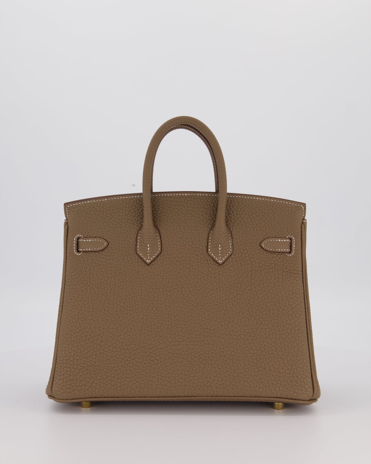Hermes Birkin 25 Retourne Bag in Etoupe Togo Leather with Gold Hardware