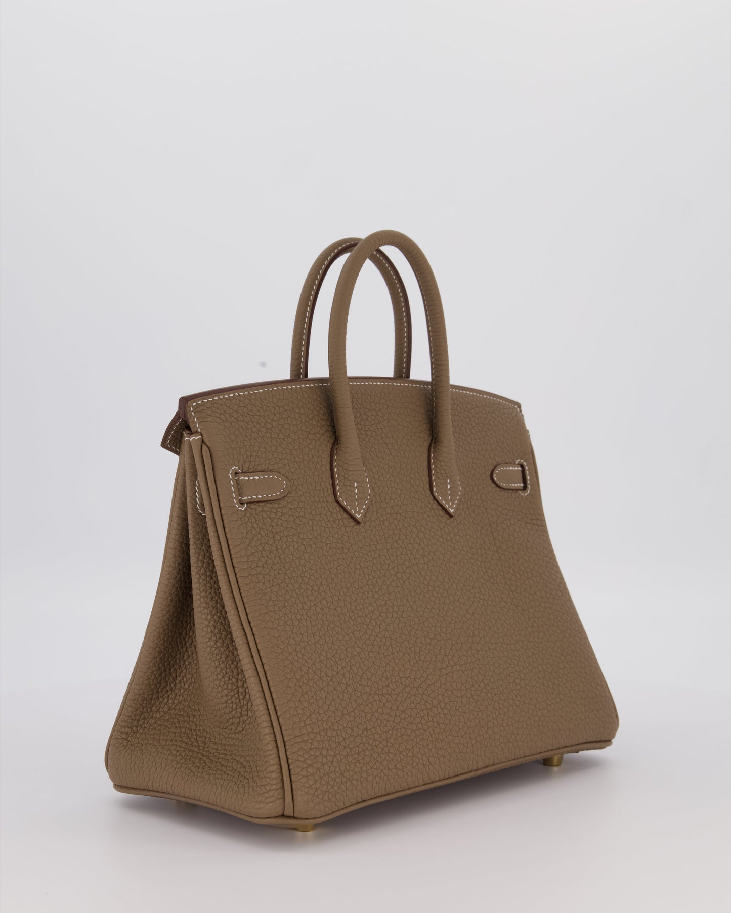 Hermes Birkin 25 Retourne Bag in Etoupe Togo Leather with Gold Hardware