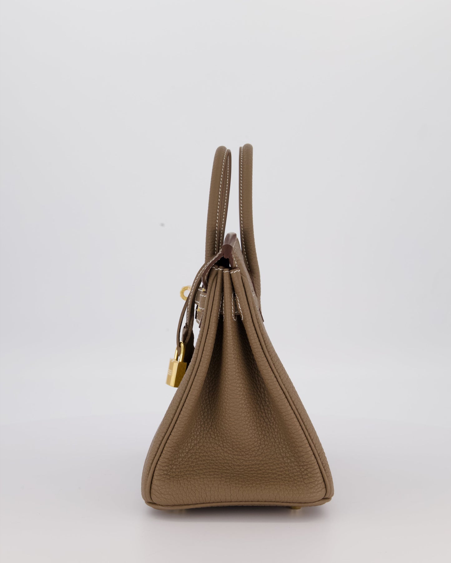 Hermes Birkin 25 Retourne Bag in Etoupe Togo Leather with Gold Hardware