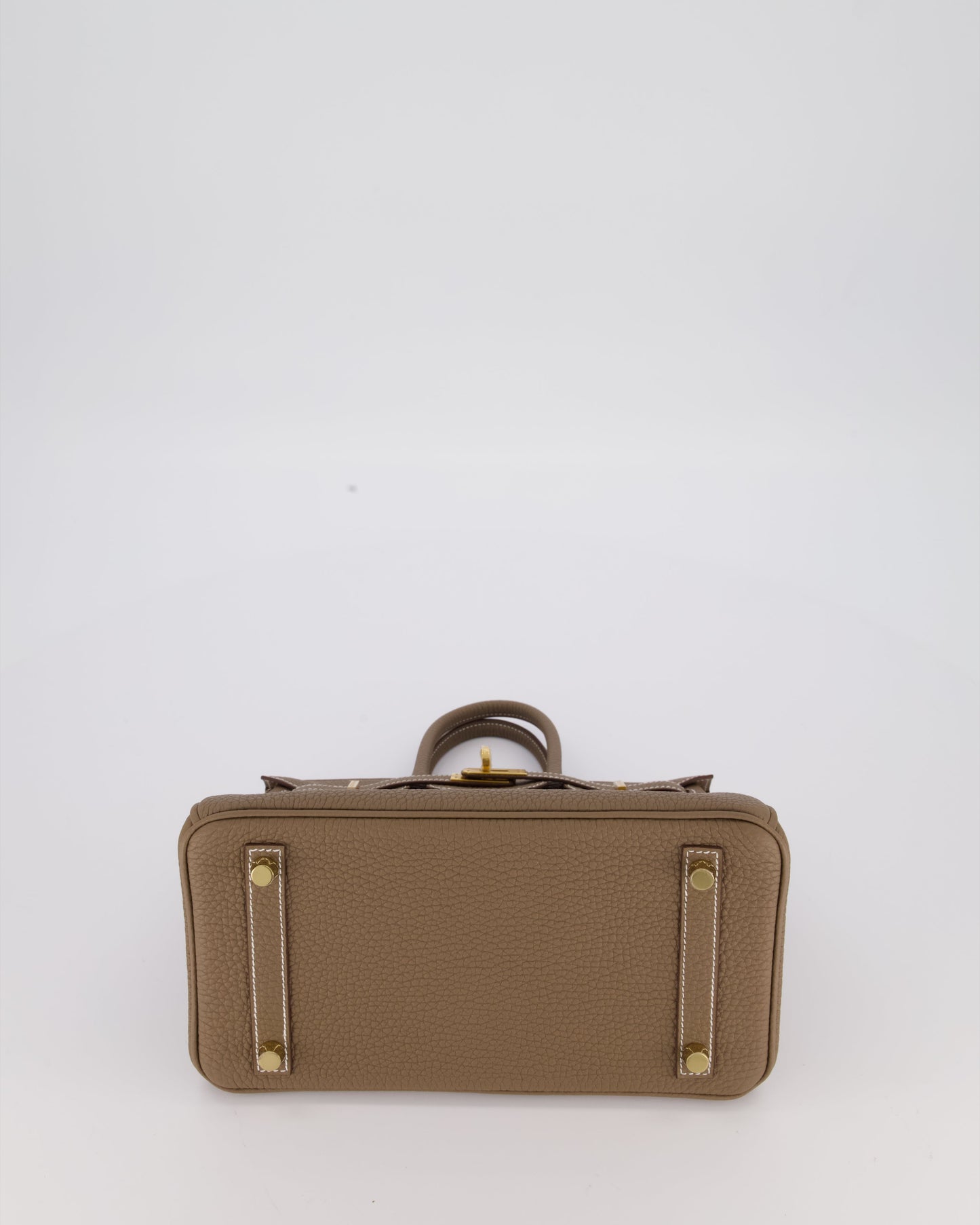 Hermes Birkin 25 Retourne Bag in Etoupe Togo Leather with Gold Hardware
