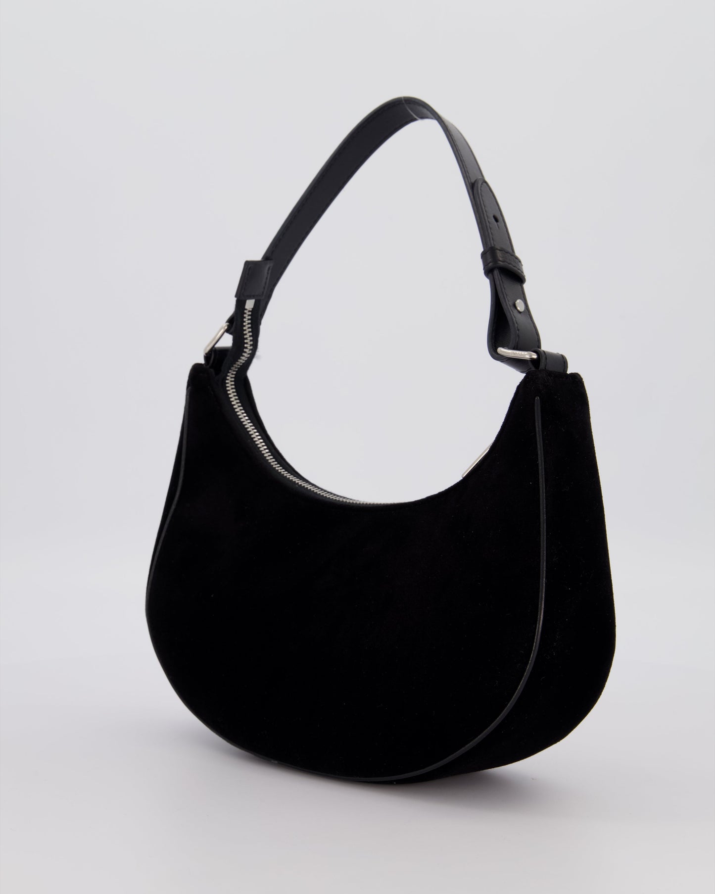 Celine Black Ava Triophe Shoulder Bag in Velvet with Crystal Details