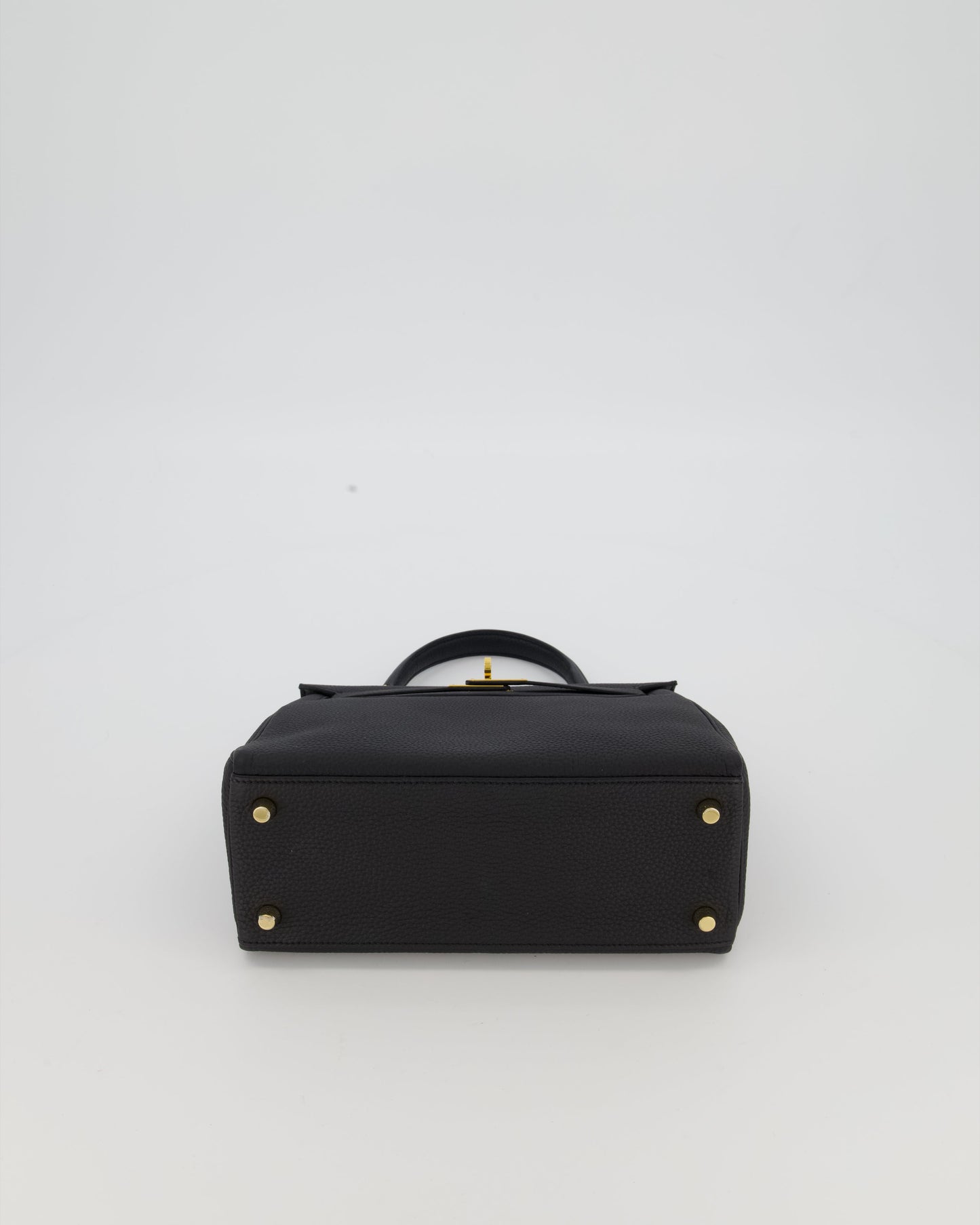 Hermes Kelly 25 Retourne Bag in Noir Togo Leather with Gold Hardware