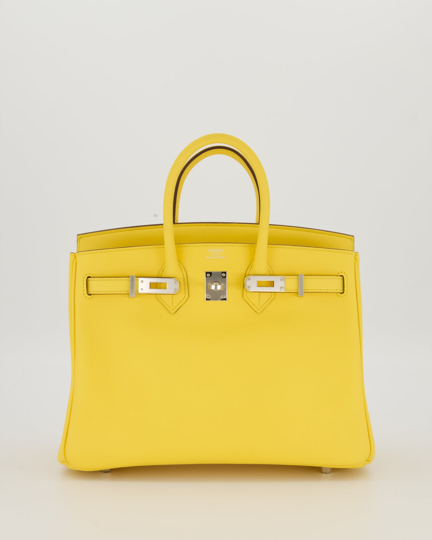 *RARE COLOUR* Hermes Birkin 25 Retourne Bag in Jaune Mango Swift Leather with Palladium Hardware