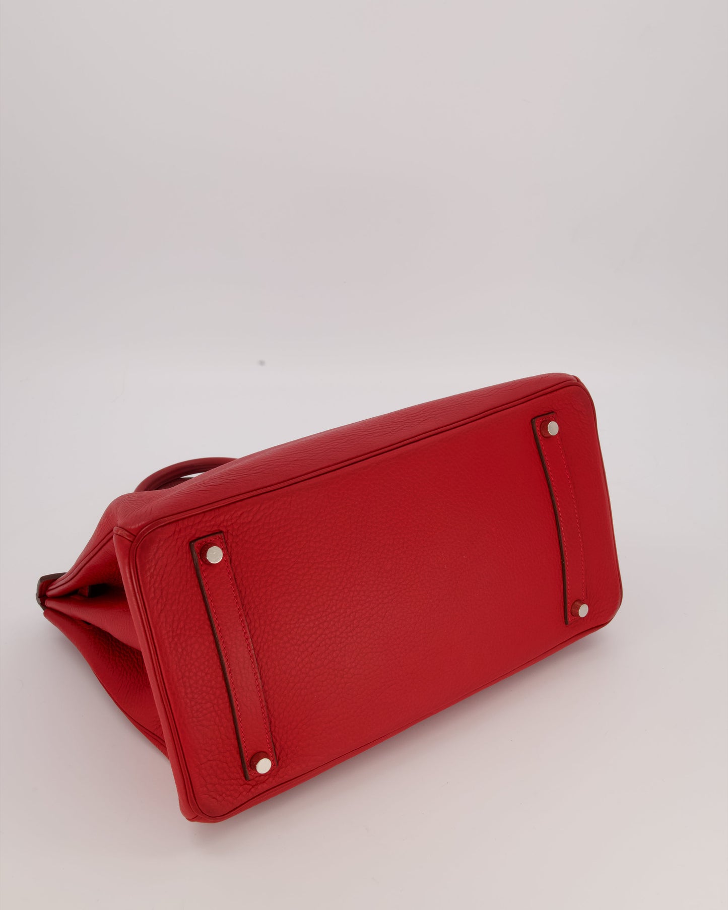 Hermes Birkin 35 Bag in Rouge Vif Togo Leather with Palladium Hardware