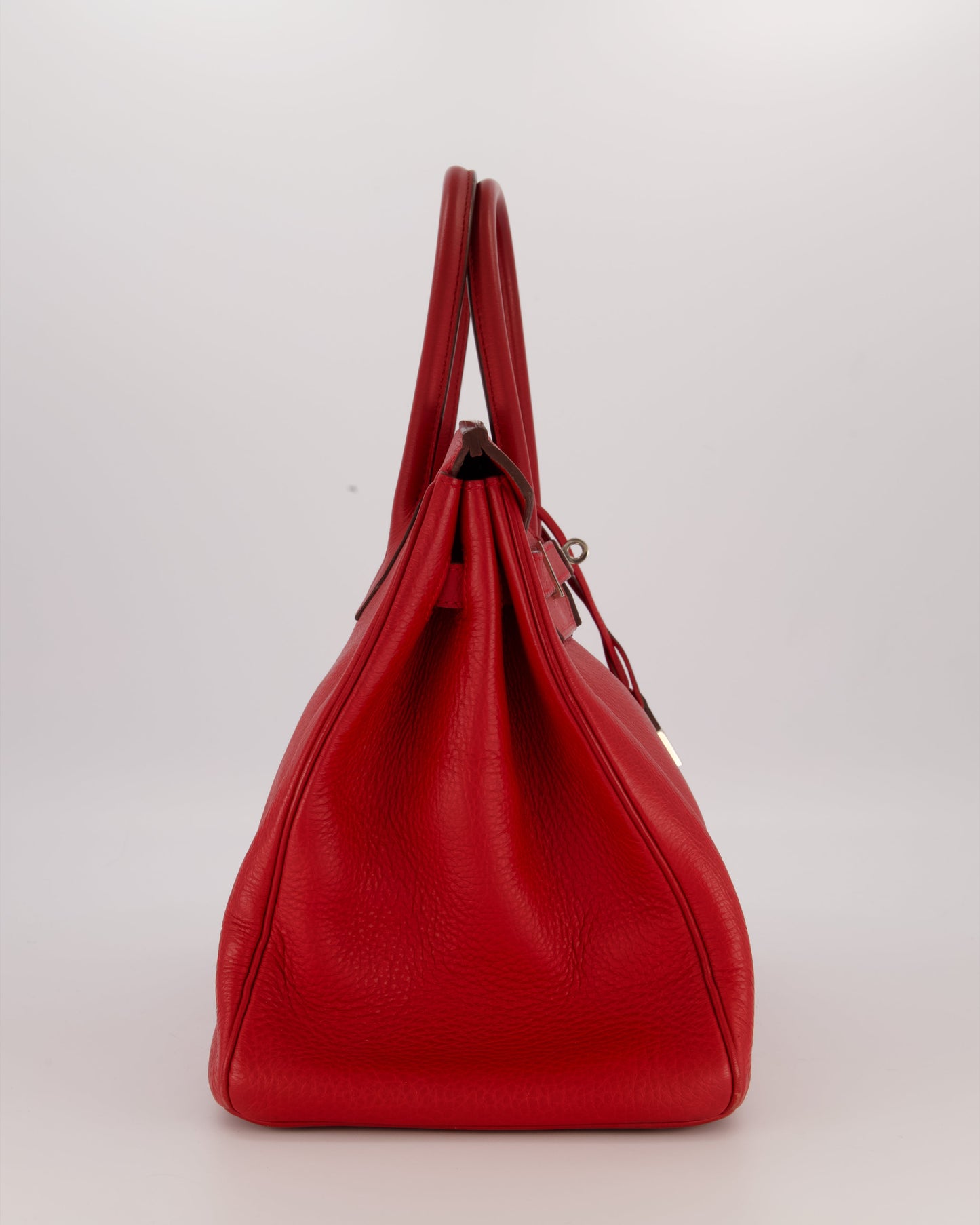 Hermes Birkin 35 Bag in Rouge Vif Togo Leather with Palladium Hardware