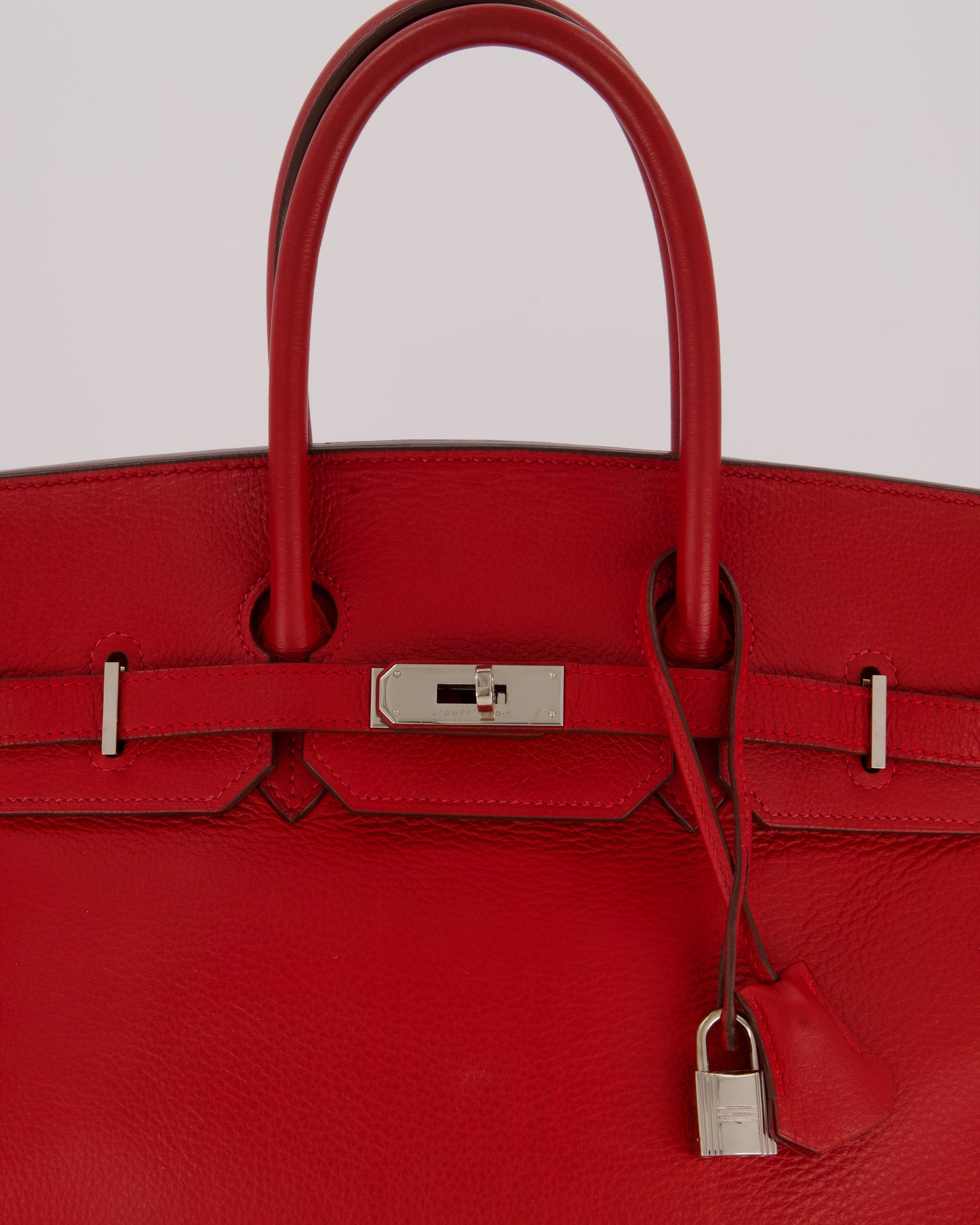 Hermes Birkin 35 Bag in Rouge Vif Togo Leather with Palladium Hardware