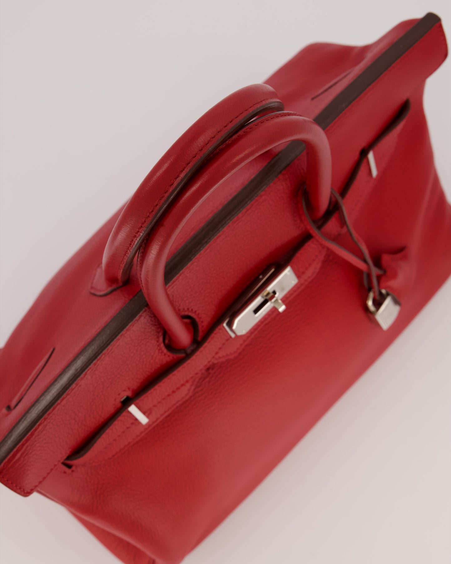 Hermes Birkin 35 Bag in Rouge Vif Togo Leather with Palladium Hardware