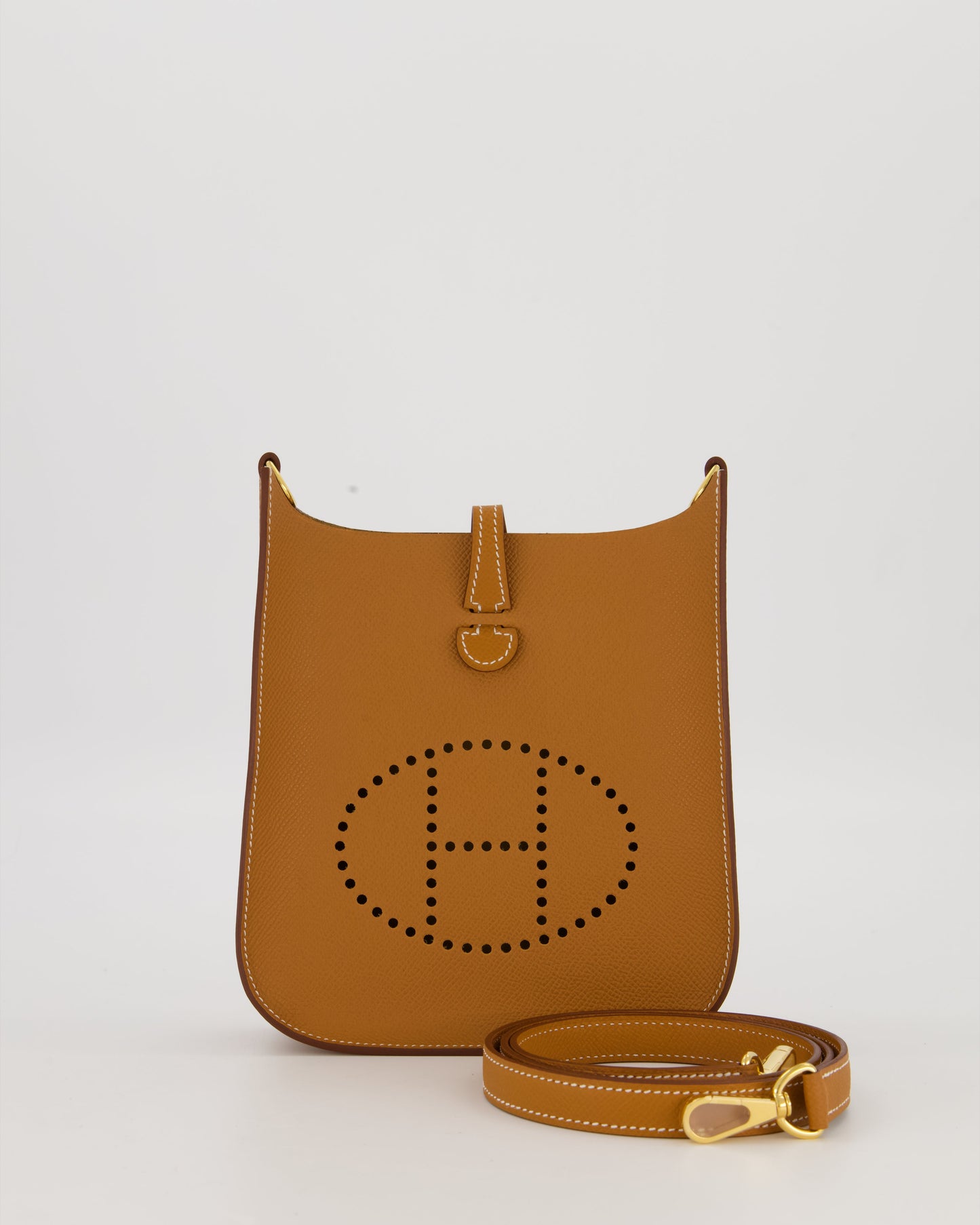 Hermes Gold Mini Evelyne Sellier Bag in Epsom Leather with Gold Hardware