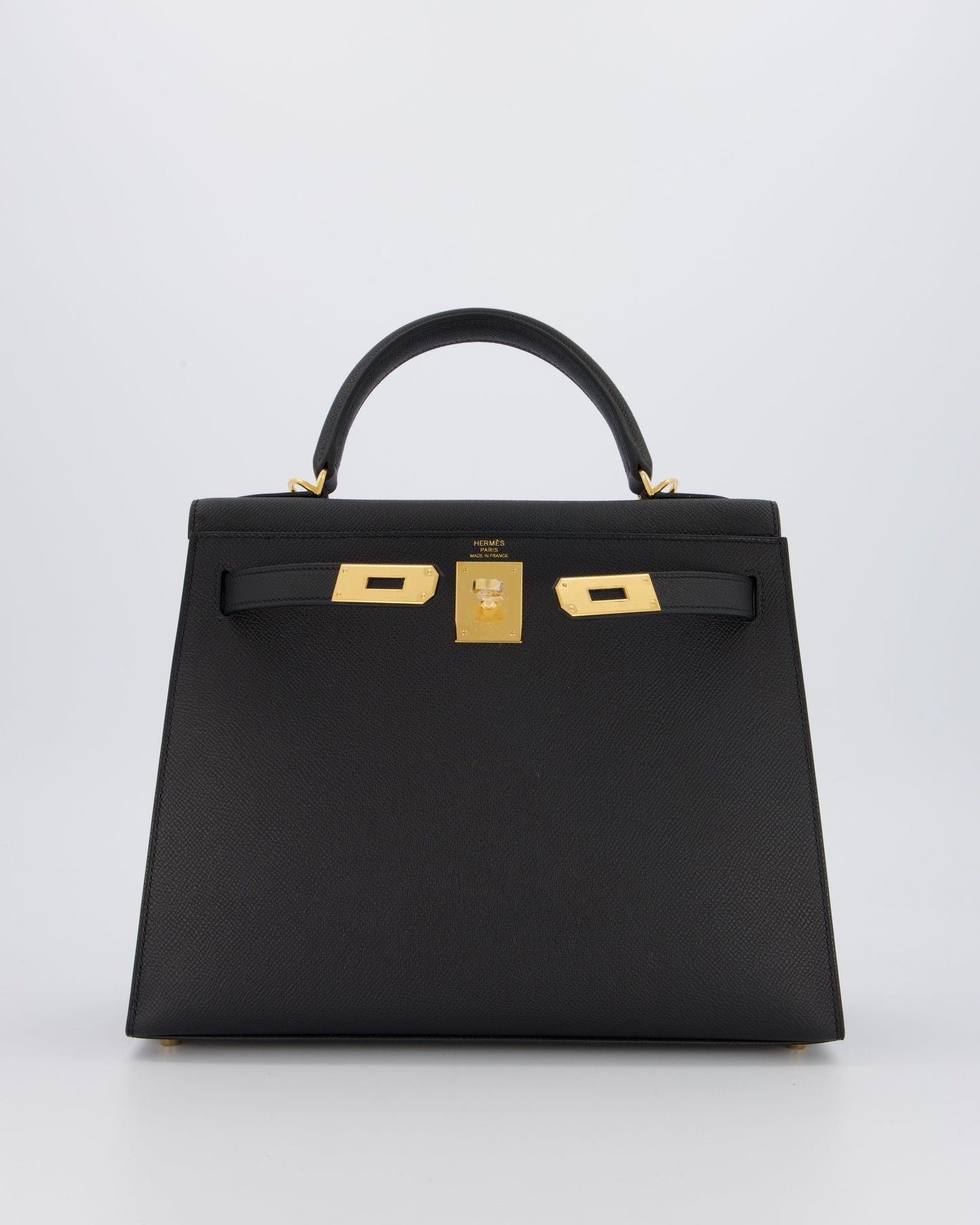 Hermes Kelly 28 Sellier Bag in Noir Epsom Leather with Gold Hardware