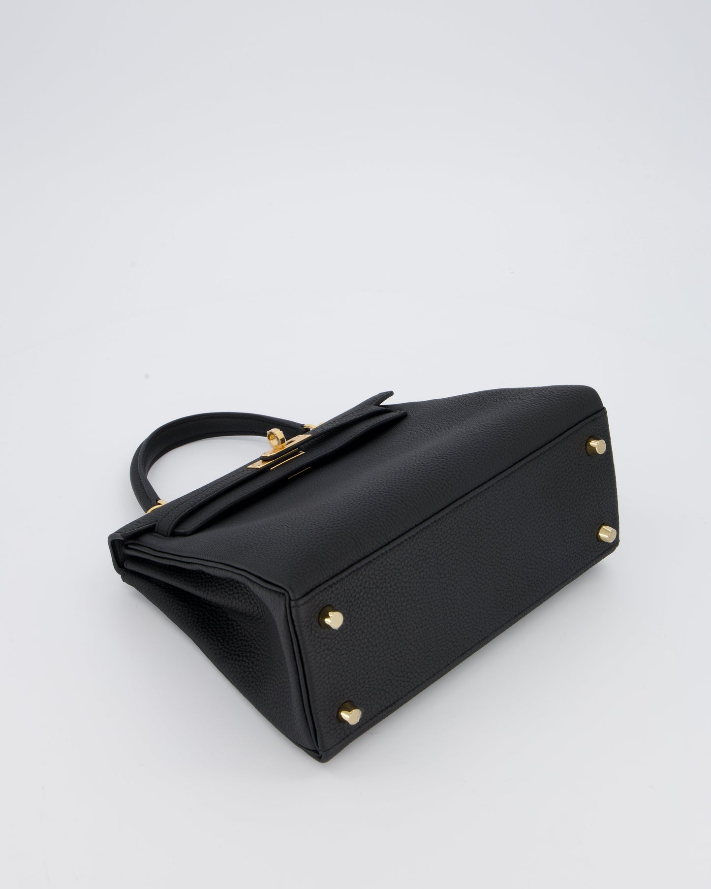 Hermes Kelly 25 Retourne Bag in Noir Togo Leather with Gold Hardware