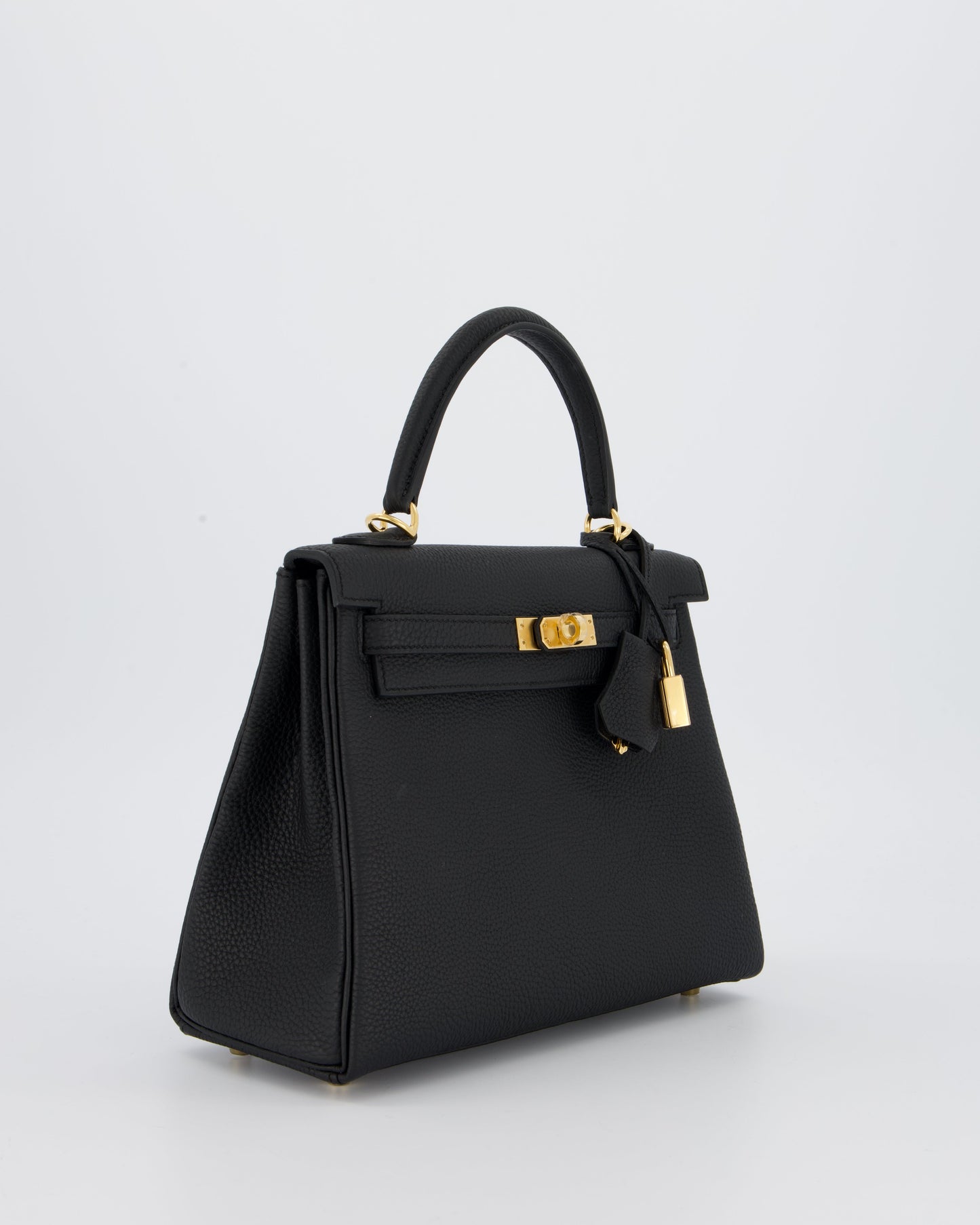Hermes Kelly 25 Retourne Bag in Noir Togo Leather and Gold Hardware