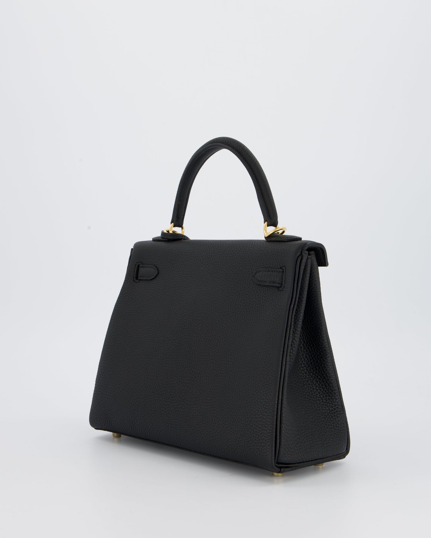 Hermes Kelly 25 Retourne Bag in Noir Togo Leather with Gold Hardware