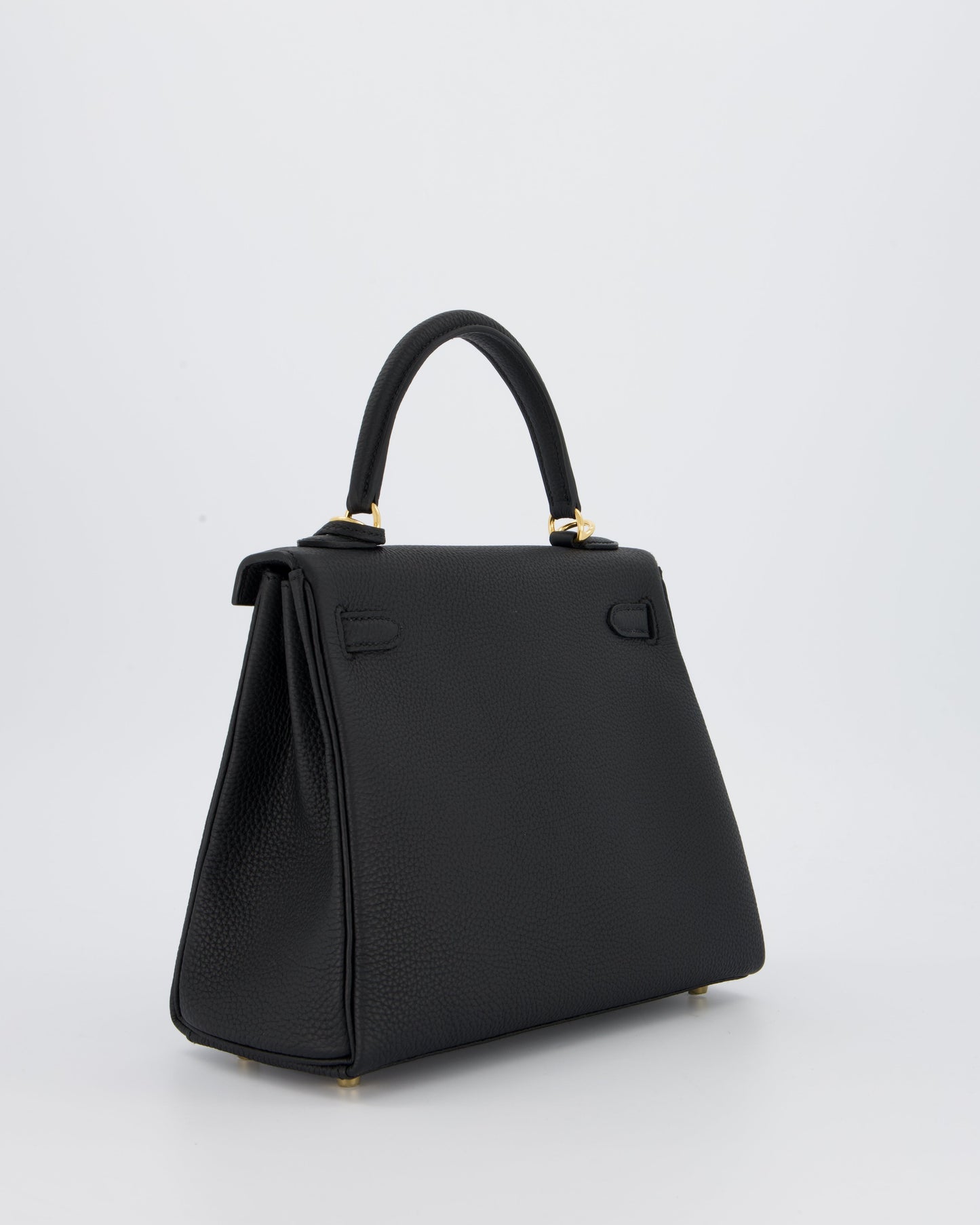 Hermes Kelly 25 Retourne Bag in Noir Togo Leather with Gold Hardware