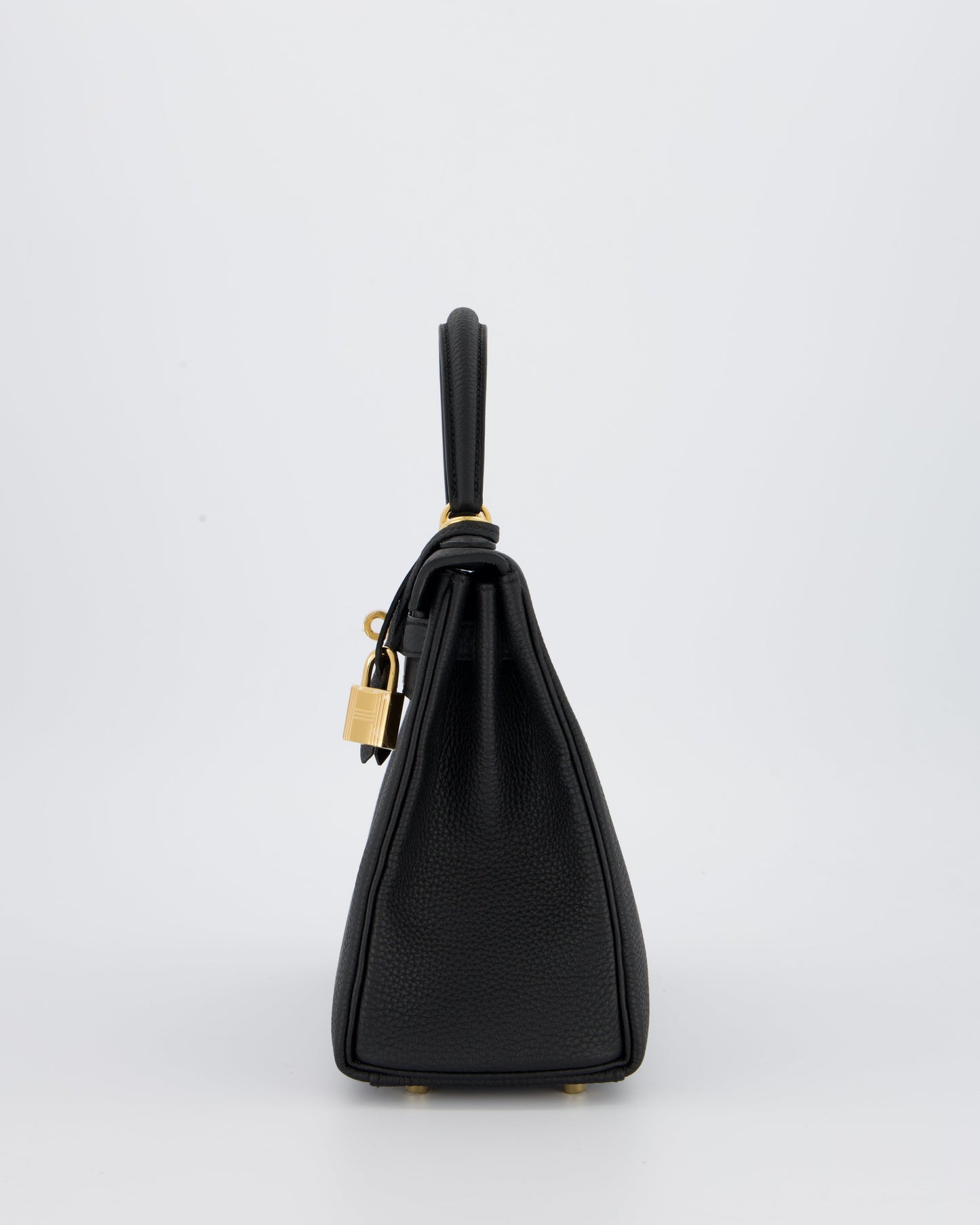 Hermes Kelly 25 Retourne Bag in Noir Togo Leather and Gold Hardware