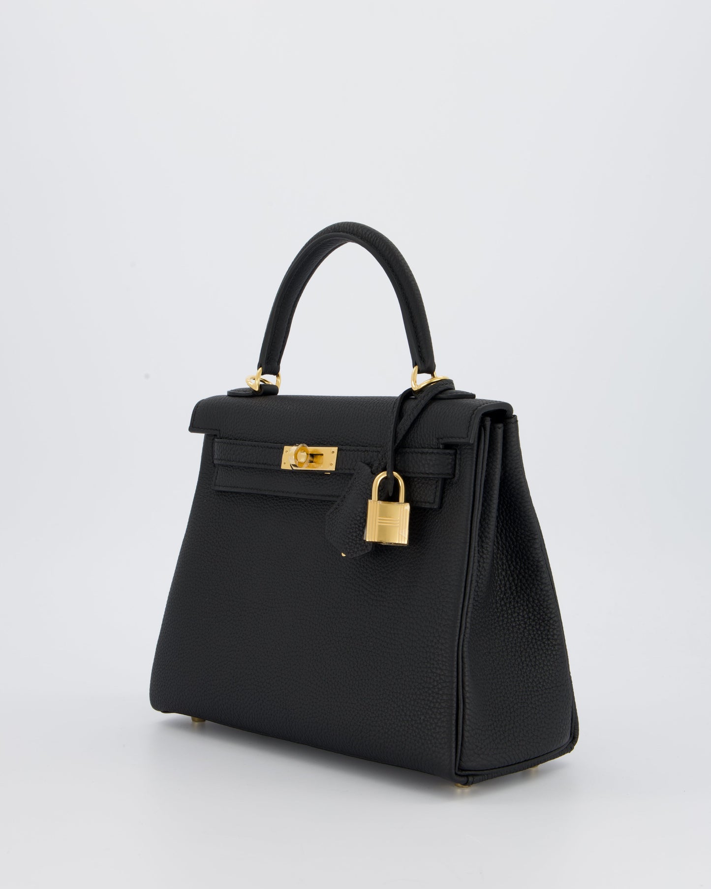 Hermes Kelly 25 Retourne Bag in Noir Togo Leather and Gold Hardware