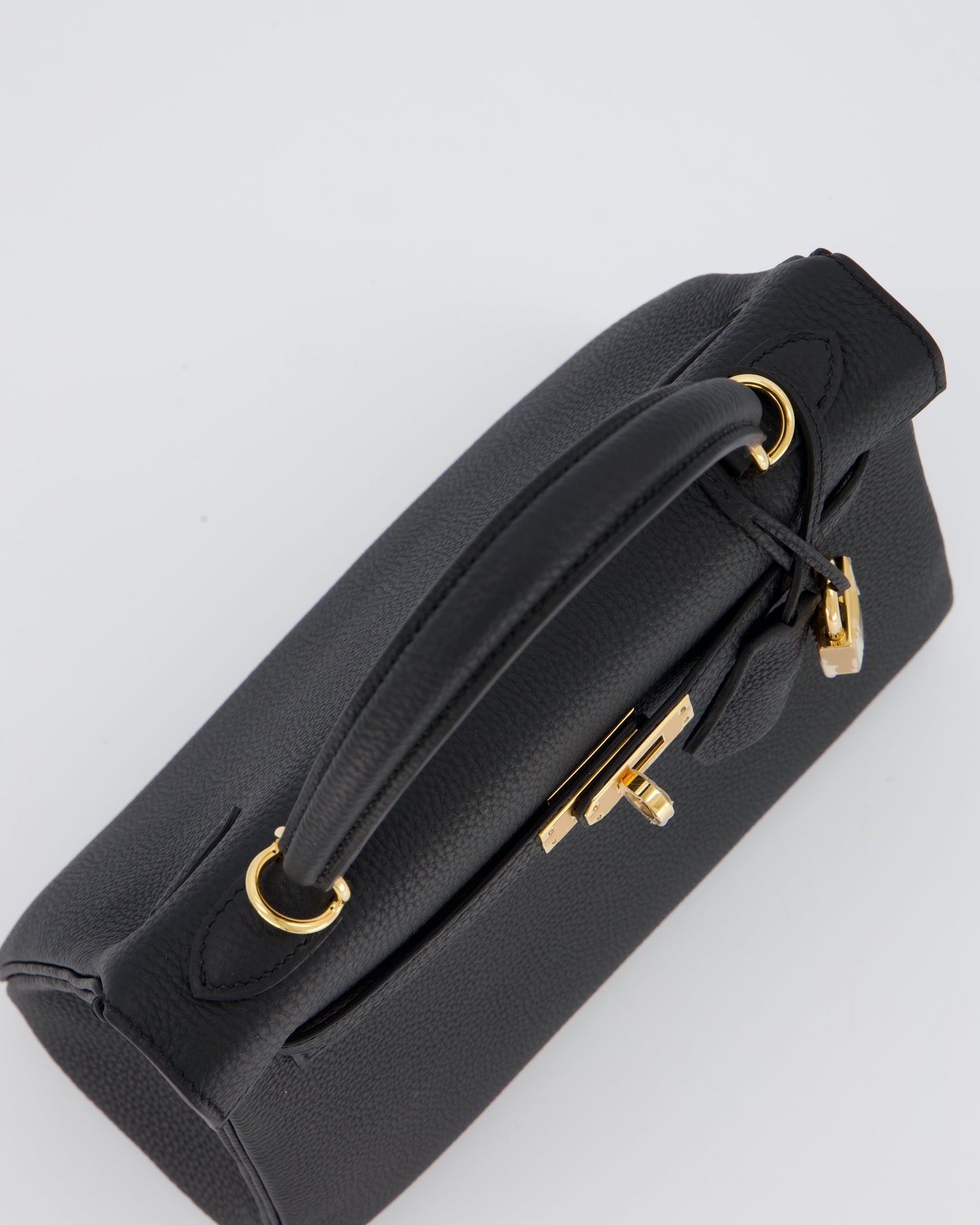 Hermes Kelly 25 Retourne Bag in Noir Togo Leather and Gold Hardware