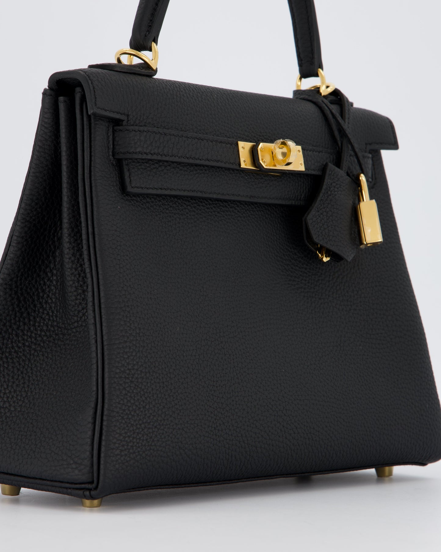 Hermes Kelly 25 Retourne Bag in Noir Togo Leather and Gold Hardware