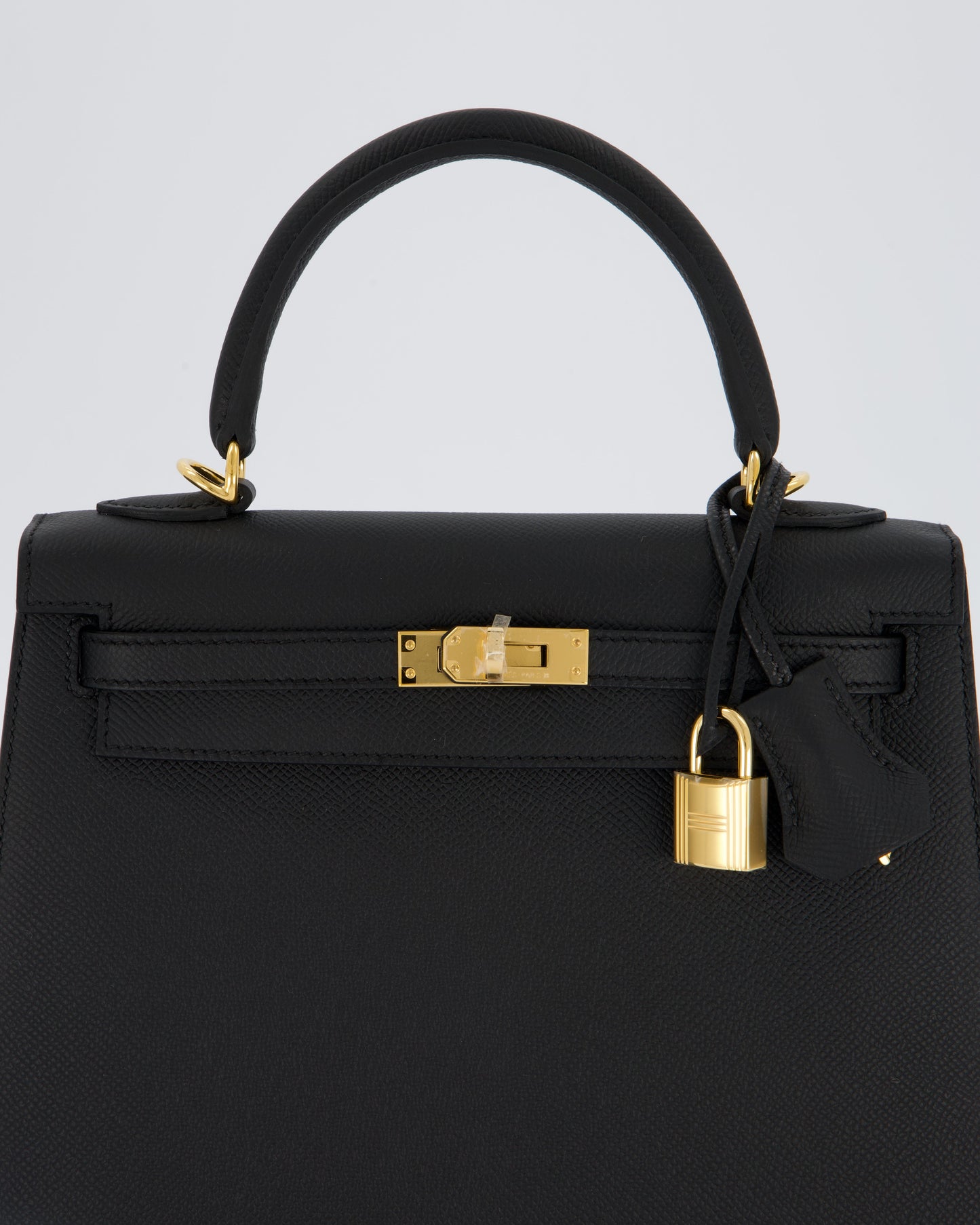 *HOT* Hermes Kelly 25 Sellier Bag in Noir Epsom Leather with Gold Hardware
