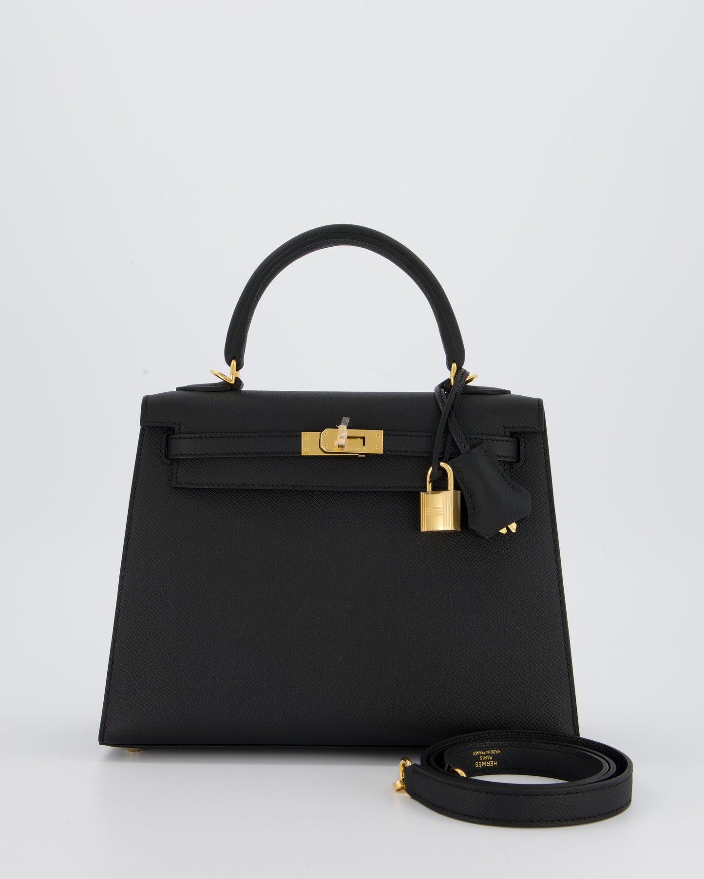 *HOT* Hermes Kelly 25 Sellier Bag in Noir Epsom Leather with Gold Hardware