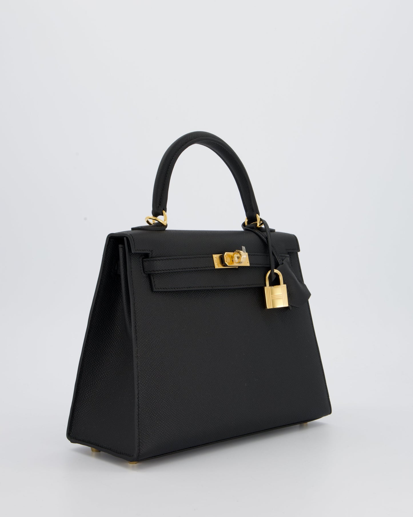*HOT* Hermes Kelly 25 Sellier Bag in Noir Epsom Leather with Gold Hardware