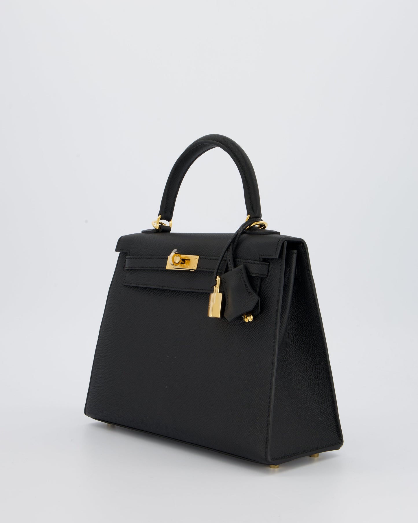 *HOT* Hermes Kelly 25 Sellier Bag in Noir Epsom Leather with Gold Hardware