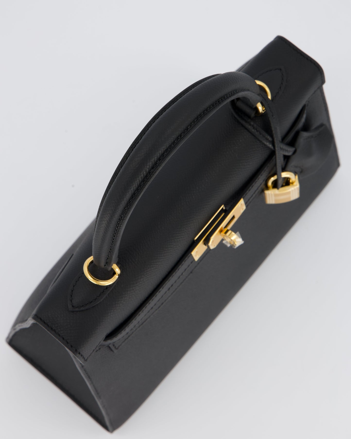 *HOT* Hermes Kelly 25 Sellier Bag in Noir Epsom Leather with Gold Hardware