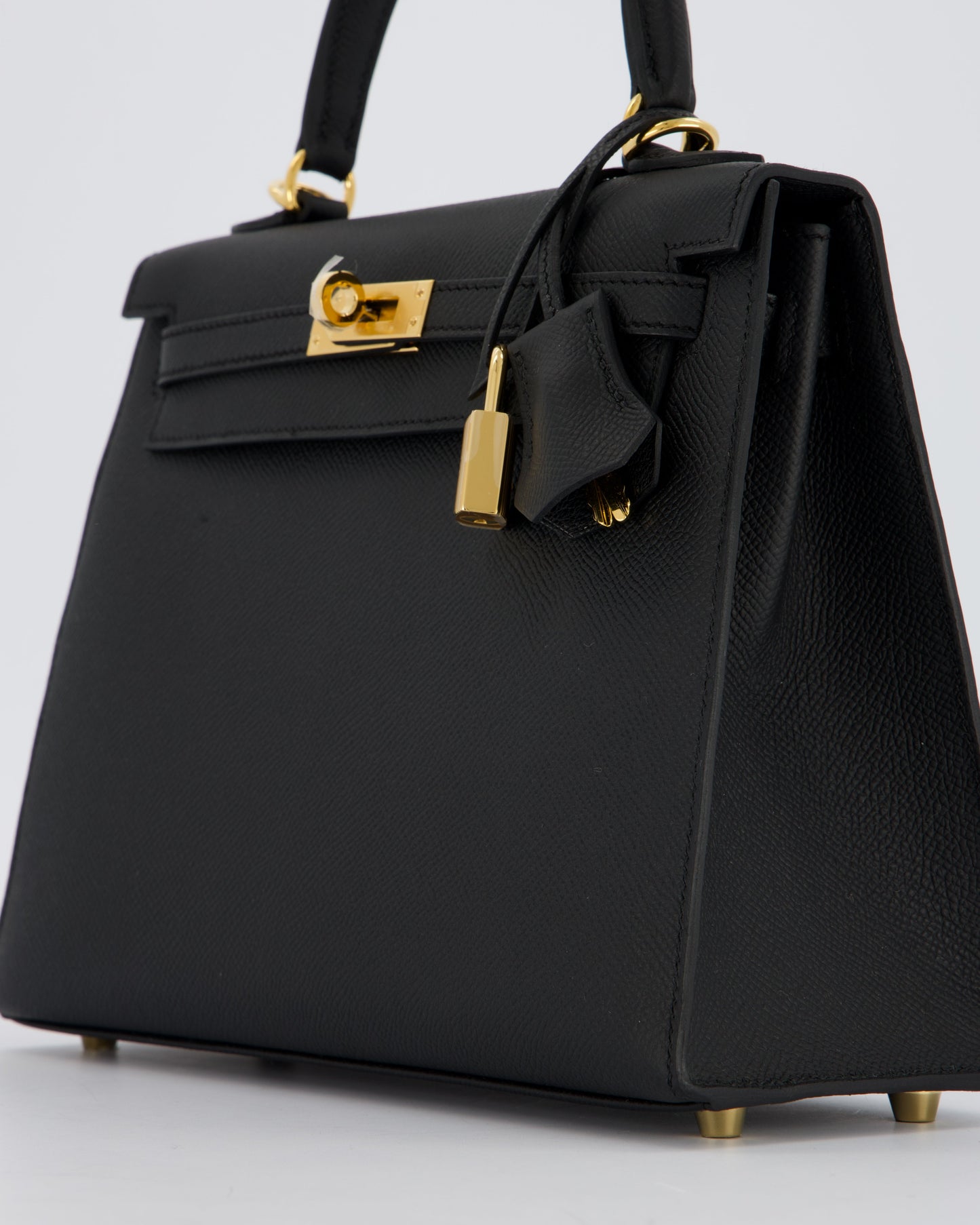 *HOT* Hermes Kelly 25 Sellier Bag in Noir Epsom Leather with Gold Hardware