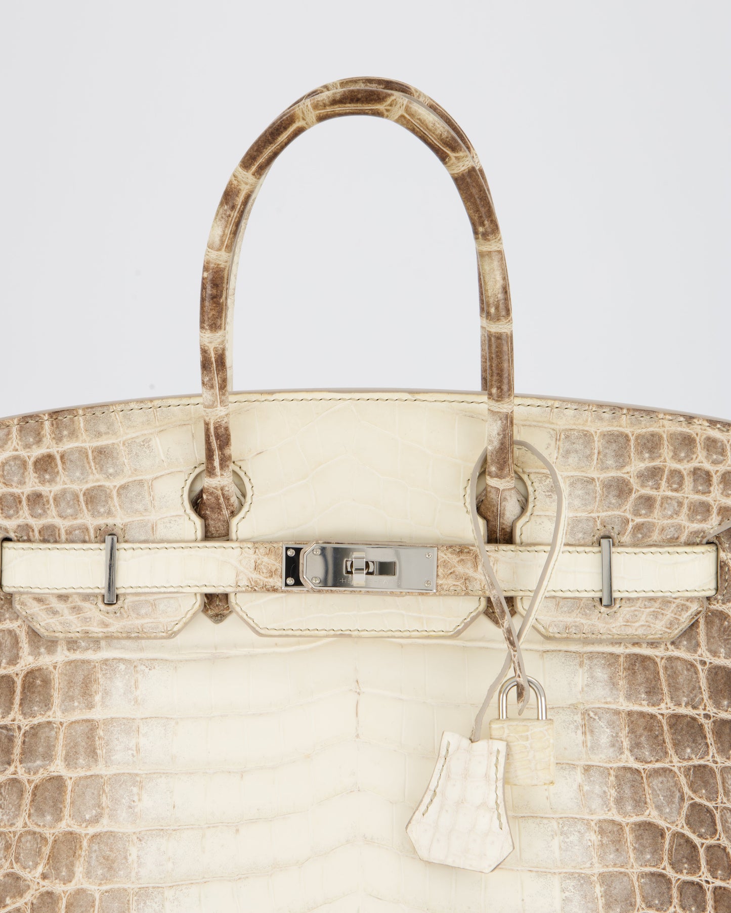 *SUPER RARE* Hermes Birkin 30 Retourne Bag in Himalaya Crocodile Niloticus Leather with Palladium Hardware