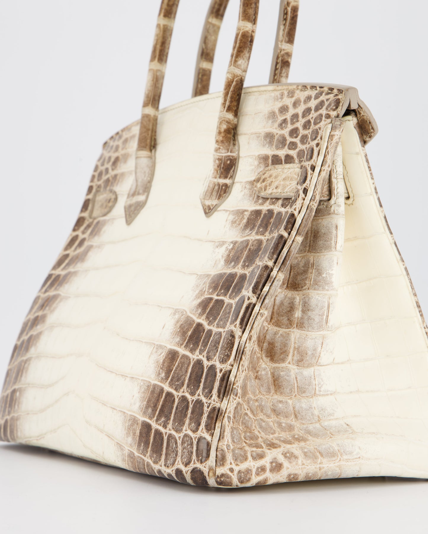 *SUPER RARE* Hermes Birkin 30 Retourne Bag in Himalaya Crocodile Niloticus Leather with Palladium Hardware