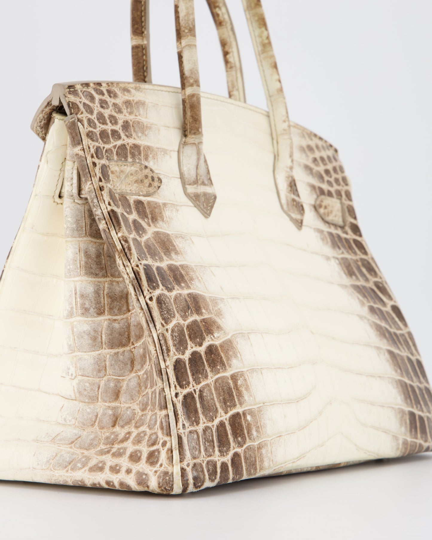 *SUPER RARE* Hermes Birkin 30 Retourne Bag in Himalaya Crocodile Niloticus Leather with Palladium Hardware