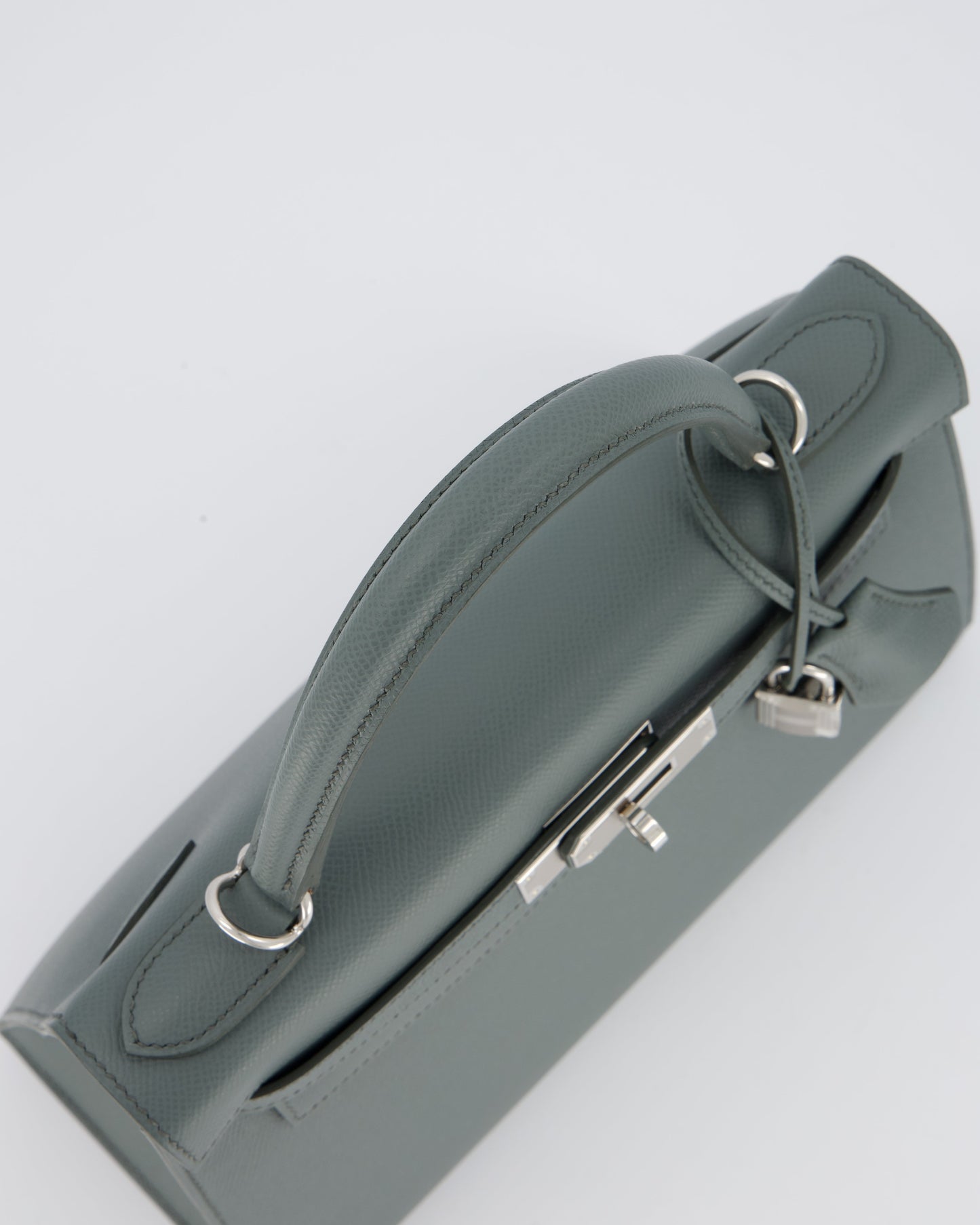Hermes Kelly 28 Sellier Bag in Vert Amande Epsom Leather with Palladium Hardware